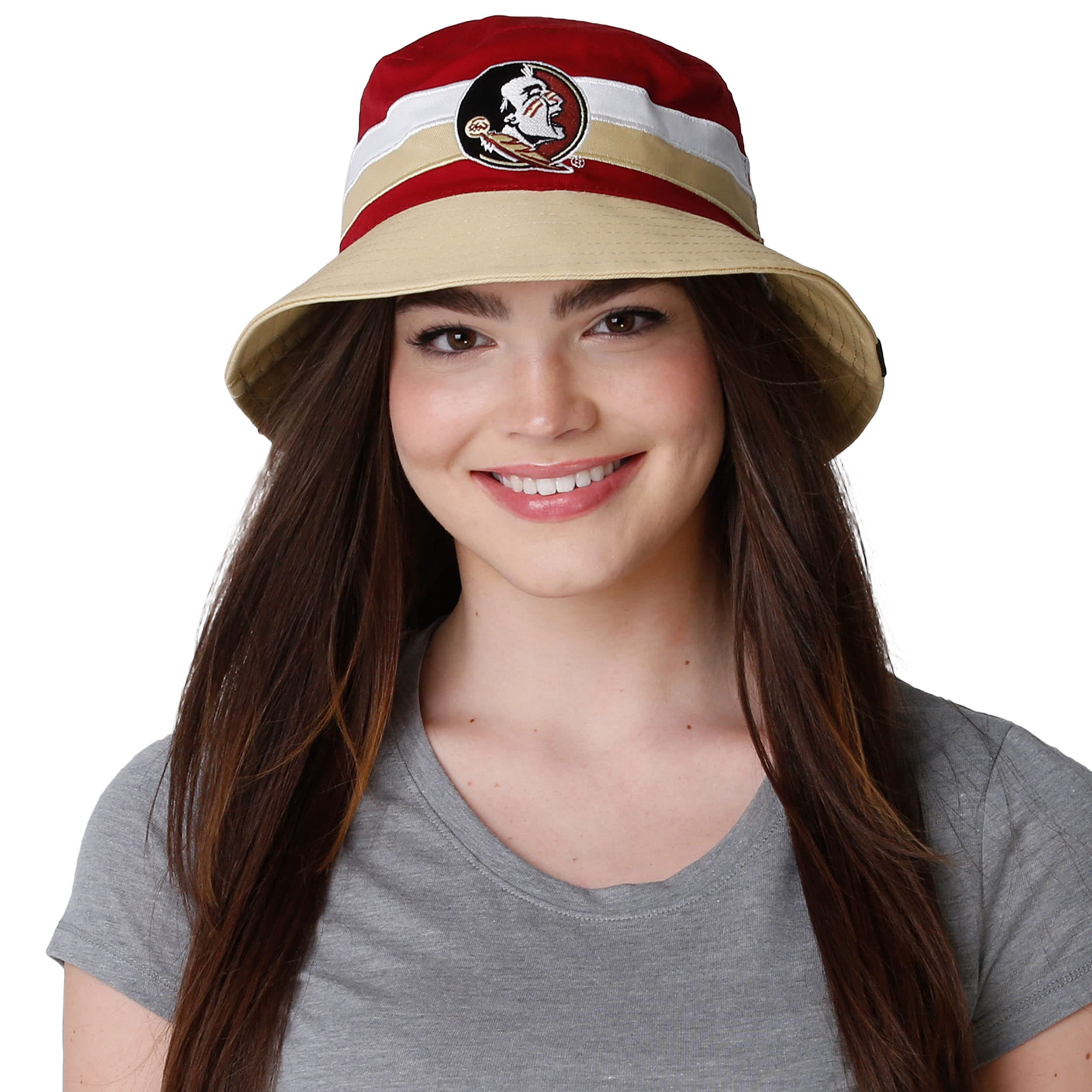 FOCO Men's NCAA College Team Logo Outdoor Sun Bucket Hat - Adjustable & Breathable for Golf, Fishing, Beach - Perfect Sun Protection for Sports & Outdoor Activities