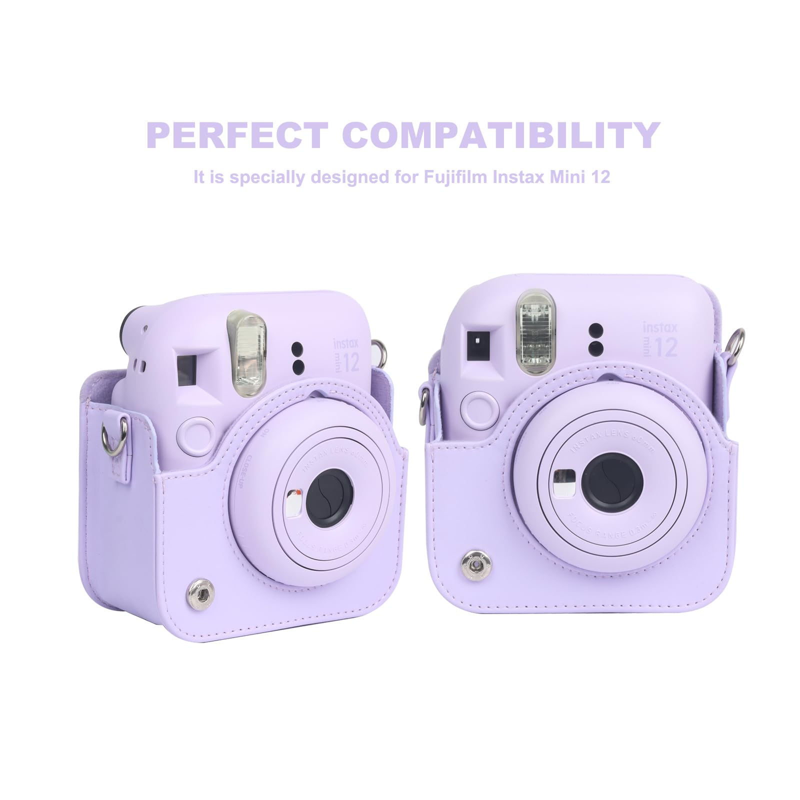 11 in 1 Accessories Kit for Fujifilm Instax Mini 12 Camera - Includes Camera Case, Photo Album, DIY Stickers, Wall Hanging Frame & Tabletop Frame (Lilac Purple) - Perfect for Travel, Parties, Home Decor & Gift Giving