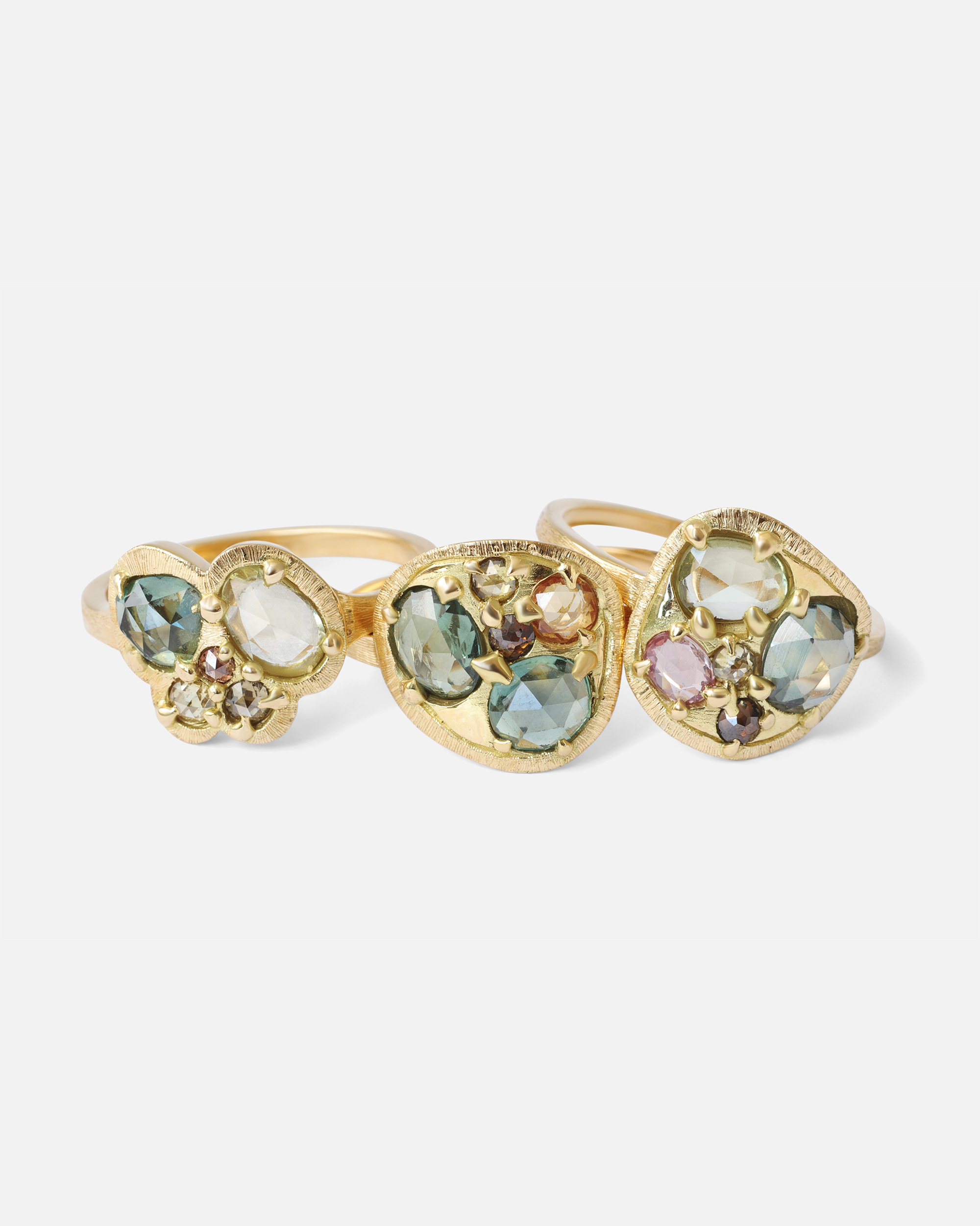 Elegant Silk Teal & Lime Cluster Ring | Boho Chic Statement Jewelry for Women | Perfect for Parties, Weddings & Everyday Wear
