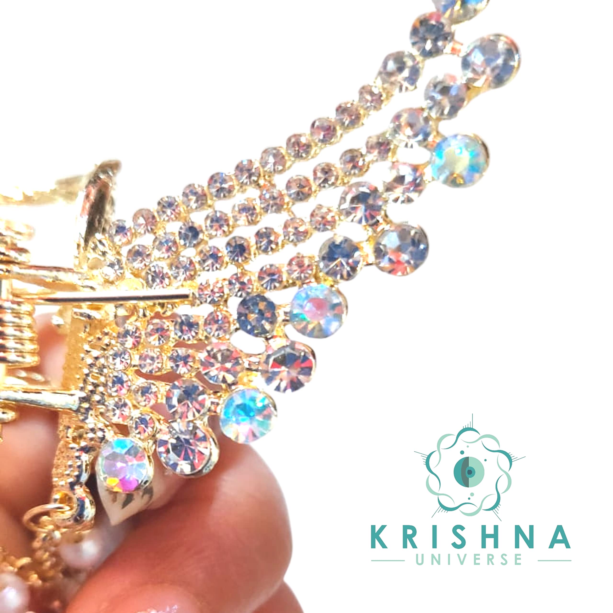 Korean Pearl Hair Clips for Women - Pack of 1 Elegant Stone Hairpin, Wedding & Party Hair Accessories, Butterfly Claw Clip for Girls (Perfect for Bridal, Prom, and Special Occasions)