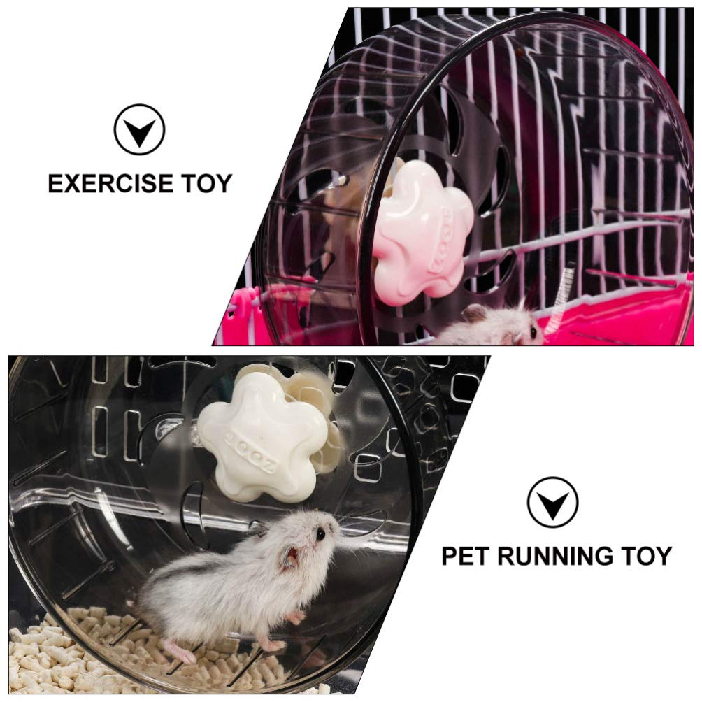 POPETPOP Hamster Exercise Wheel - Silent Spinning Running Toy for Small Pets like Hamsters, Gerbils, Mice | Durable Plastic Cage Accessory for Play & Fitness | Perfect for Cage Enrichment & Nighttime Activity