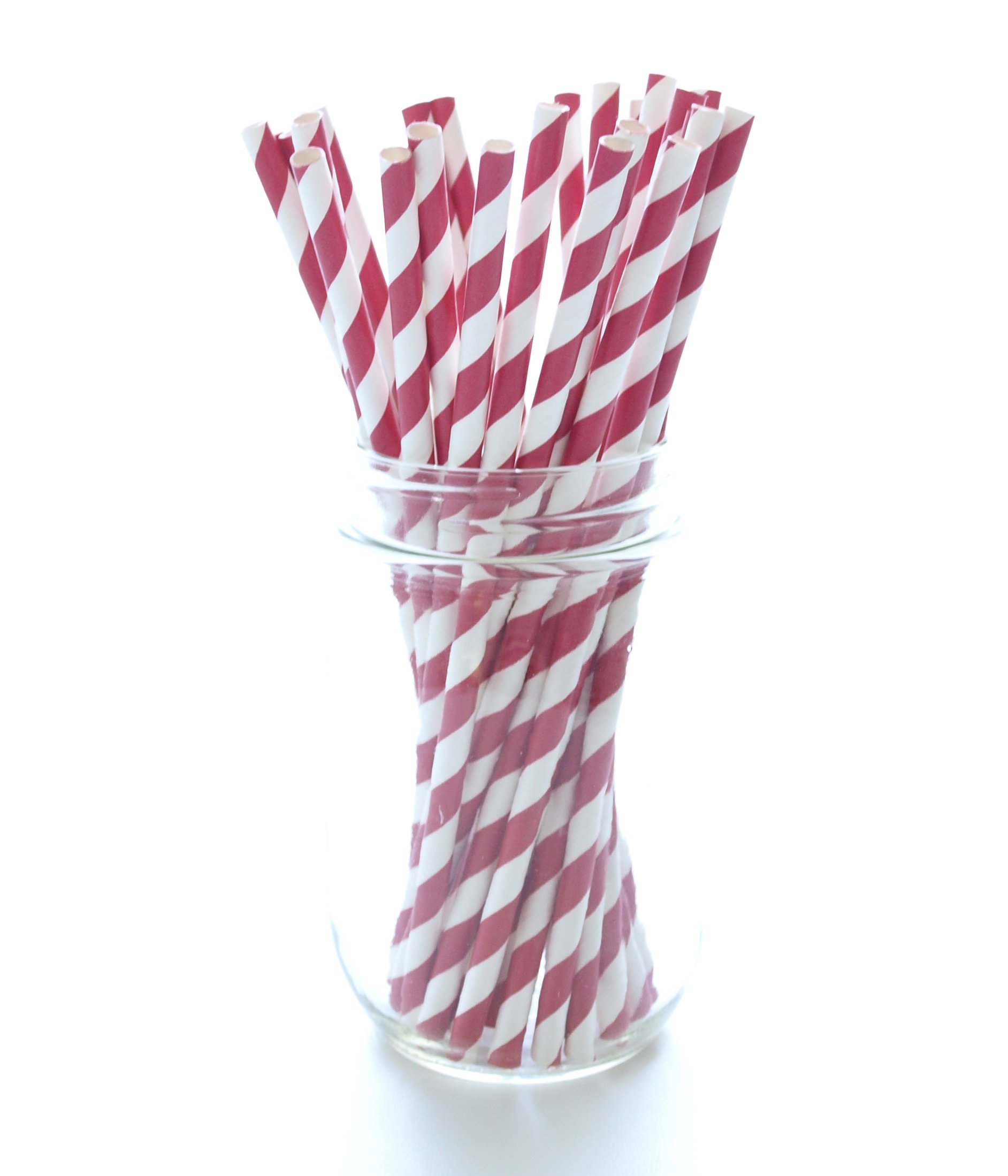 Red Candy Cane Stripe Christmas Drinking Straws - 25 Pack | Eco-Friendly Paper Straws for Holiday Parties, Weddings & Christmas Celebrations | Festive Red & White Striped Straws for Hot Cocoa, Milkshakes & Cocktails