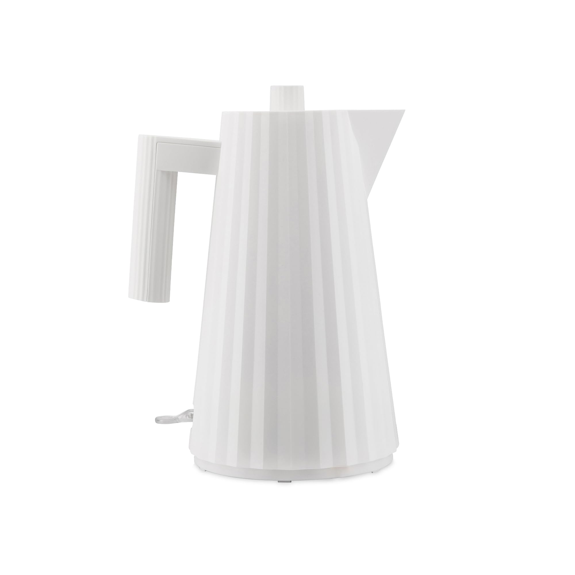 Alessi Plissé MDL06 Electric Kettle with UK Design - 2400W, 1.7L Capacity, White Thermoplastic Resin - Fast Boiling for Tea, Coffee & Kitchen Use (21.5 x 33.5 x 21.5 cm)