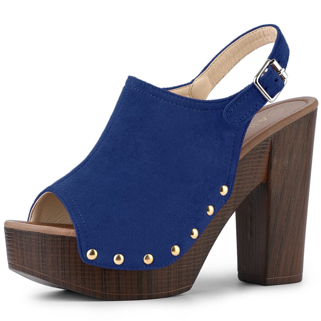 Allegra K Women's Open Toe Slingback Platform Sandals with Chunky Heels - Comfortable Summer Dressy Shoes for Weddings, Parties & Office Wear