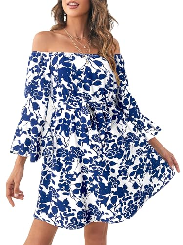 White and Blue Floral