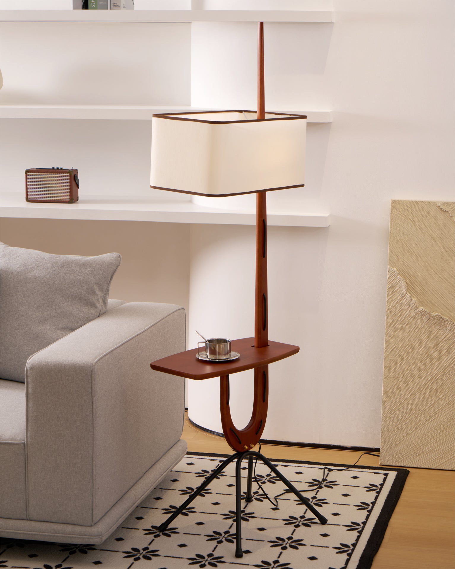 Modern Ardent Arch Floor Lamp - Adjustable LED Reading Light for Living Room, Bedroom & Office - Dimmable Brightness & Flexible Design for Cozy Ambience