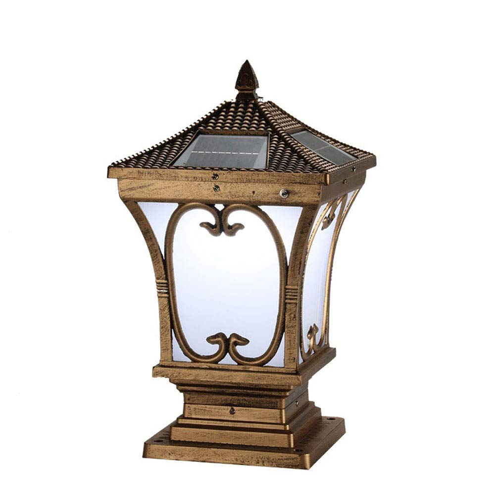 Libuty Solar LED Column Head Light - Waterproof Outdoor Lighting for Garden, Courtyard, Wall & Pillar - Decorative Post Lantern & Pole Lamp (Perfect for Pathway, Driveway, Patio & Landscape Lighting)