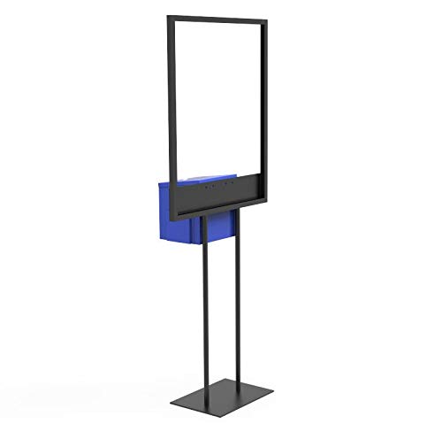FixtureDisplays® Blue Metal Stand - Bulletin Poster Donation Ballot Collection Box (11063+10918-BLUE-NF) - Perfect for Schools, Offices & Community Events