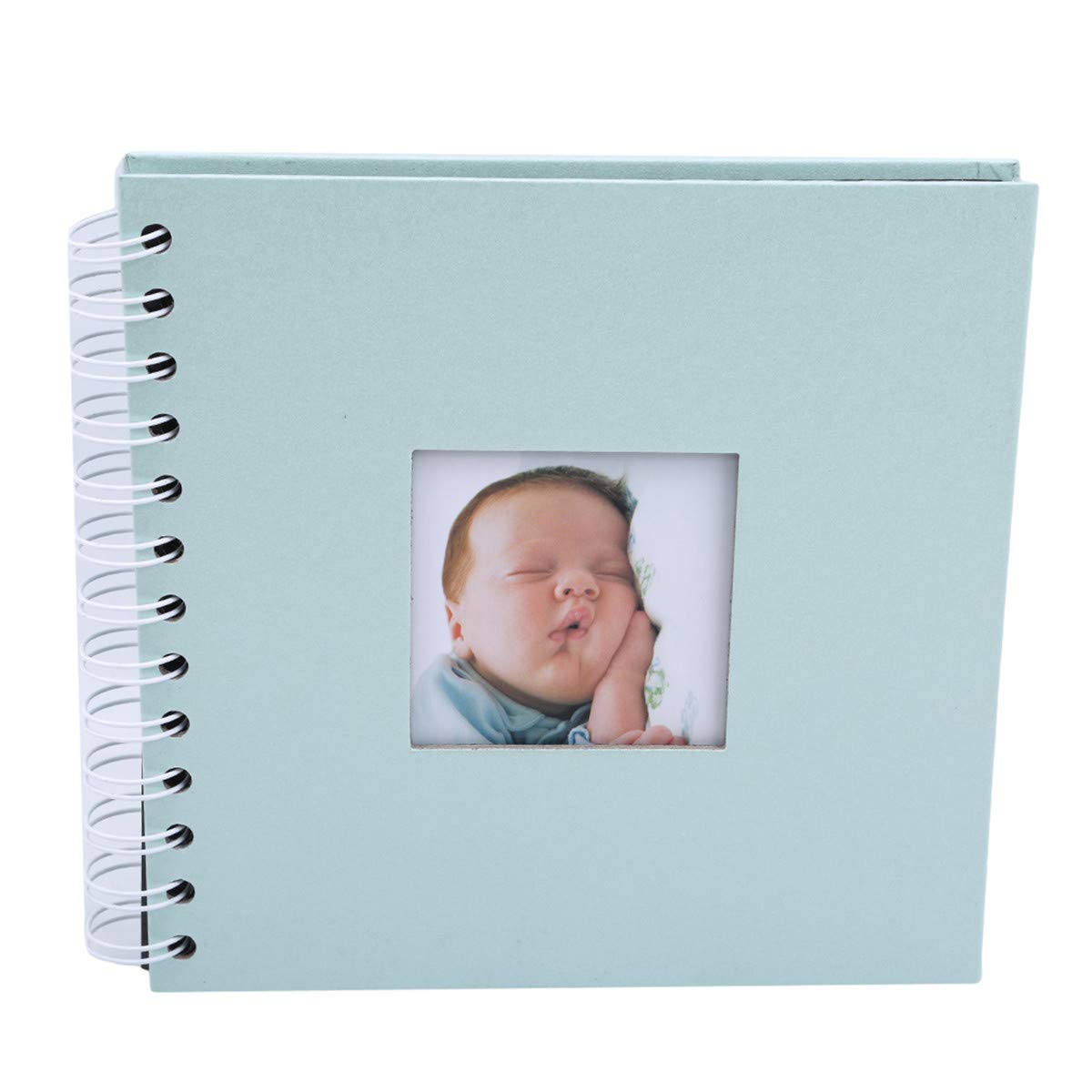 Winwinfly Handmade DIY Scrapbook Album - Blue Memory Book for Wedding, Anniversary, Guest Book, Photo Journal - Perfect for Crafting, Gift Giving & Preserving Special Moments