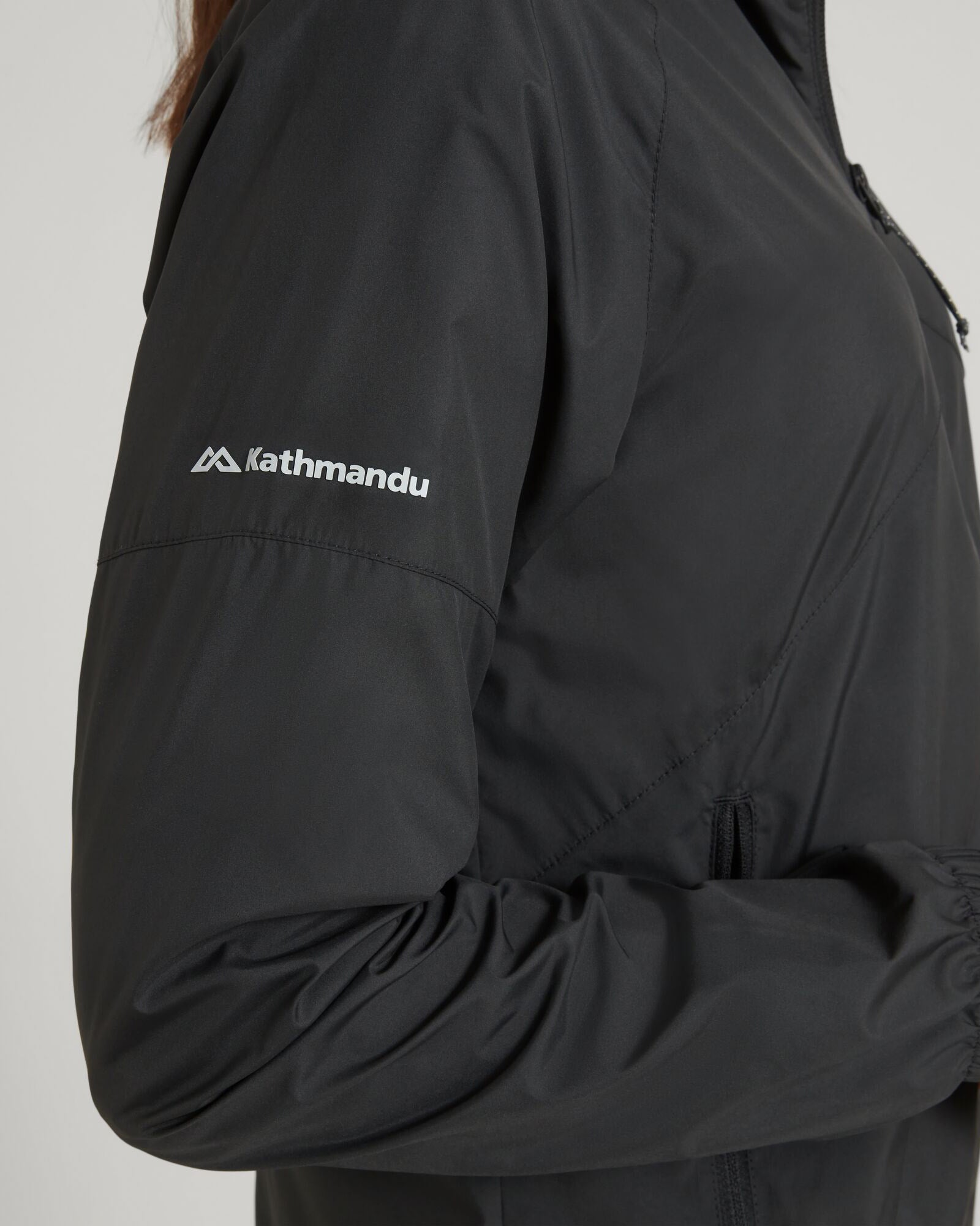WND Chaser Women's Lightweight Windbreaker Jacket - Waterproof Running Hoodie with Zipper Pockets - Black Outdoor Raincoat for Hiking, Jogging & Travel