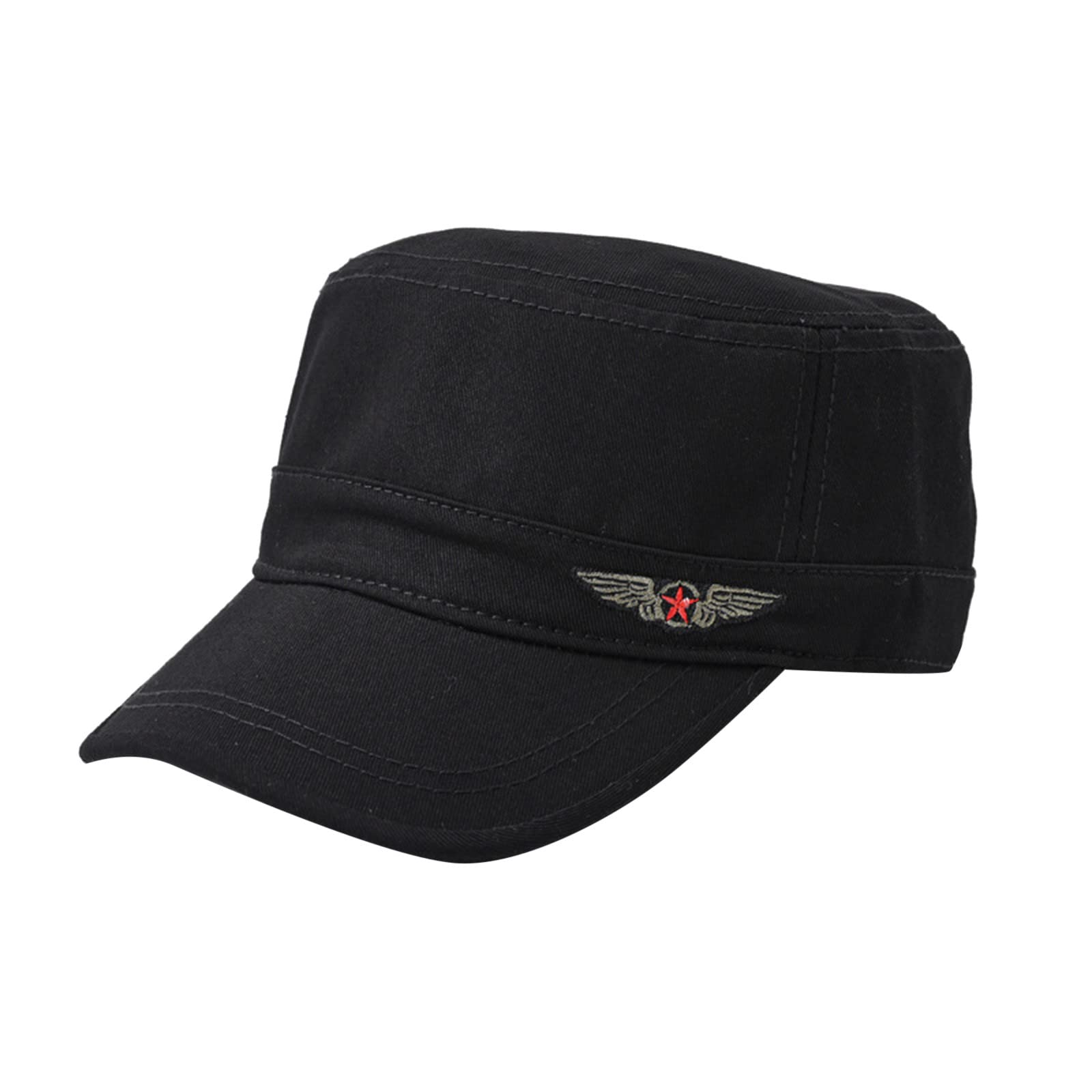 Men's Fashion Baseball Caps - Flat Bill Cotton Embroidered Casual Hat for Sun Protection, Hiking & Outdoor Activities | Washable & Durable Design