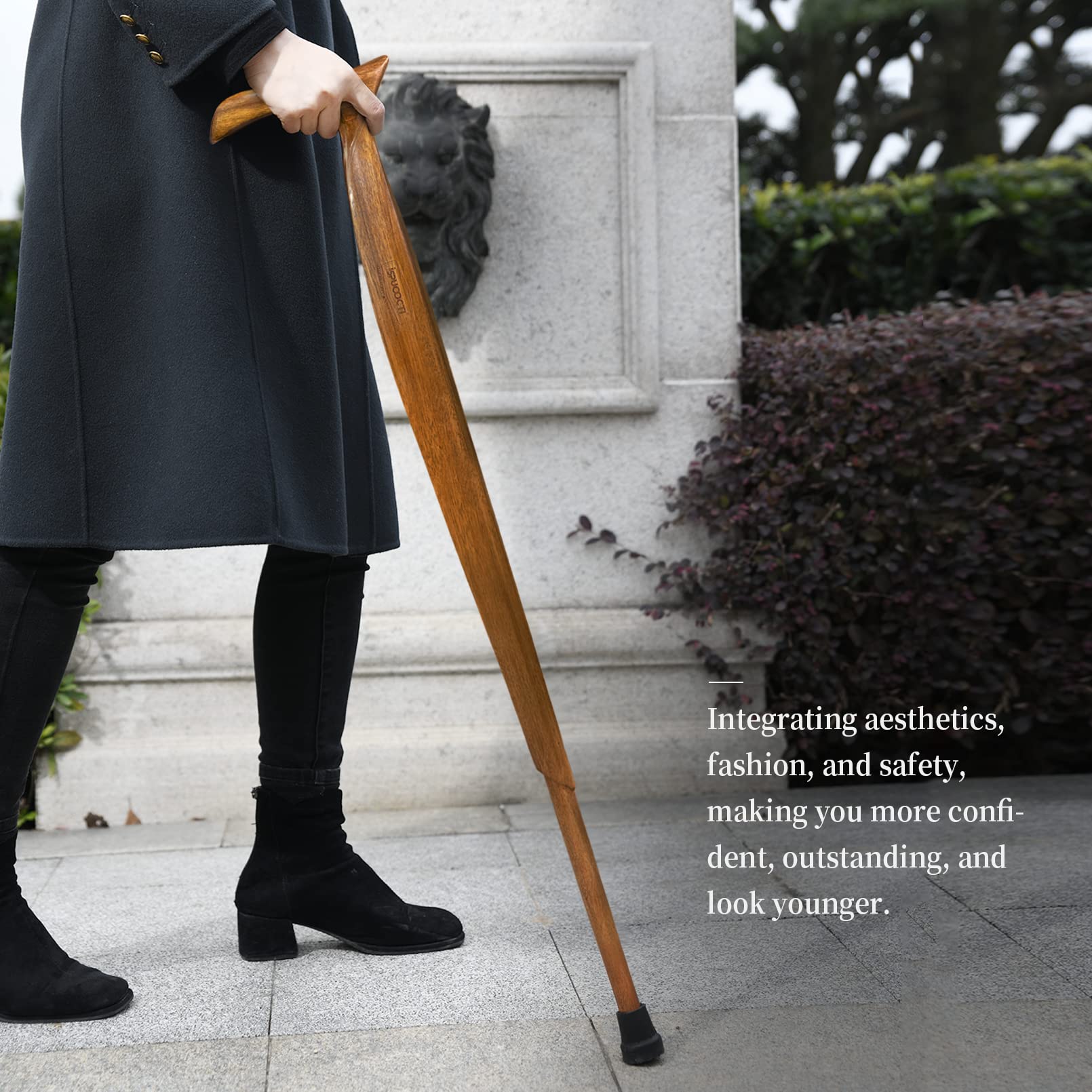 Premium Wooden Walking Cane for Men & Women - Natural Solid Wood Cane with 3 Rubber Tips | Heavy Duty Walking Stick for Seniors | Ergonomic Design with Travel Bag | Perfect for Hiking, Travel & Daily Support
