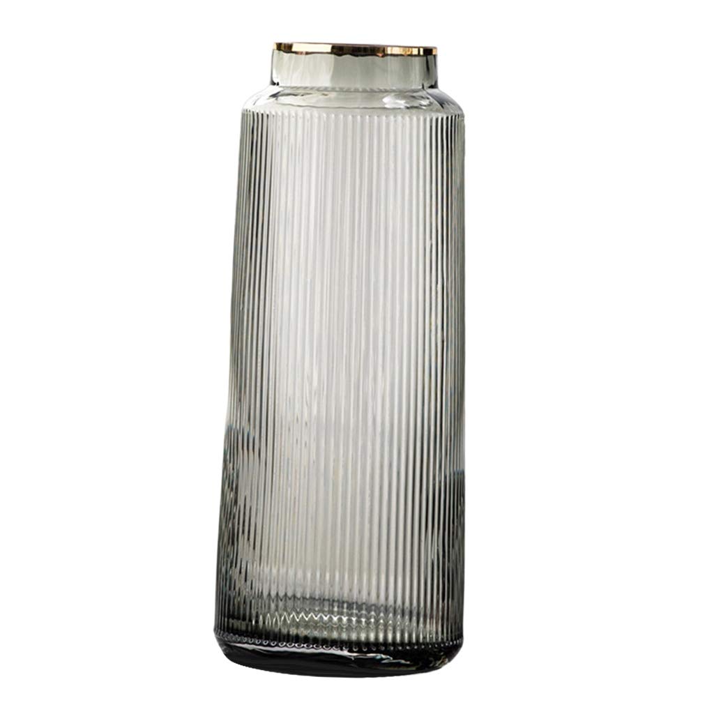 FAKEME Clear Glass Flower Vase 30cm - Modern Cylinder Vase for Floral Arrangements, Wedding Centerpieces, Home & Office Decor - Perfect for Spring Garden, Dining Table, and Party Decorations (Grey)