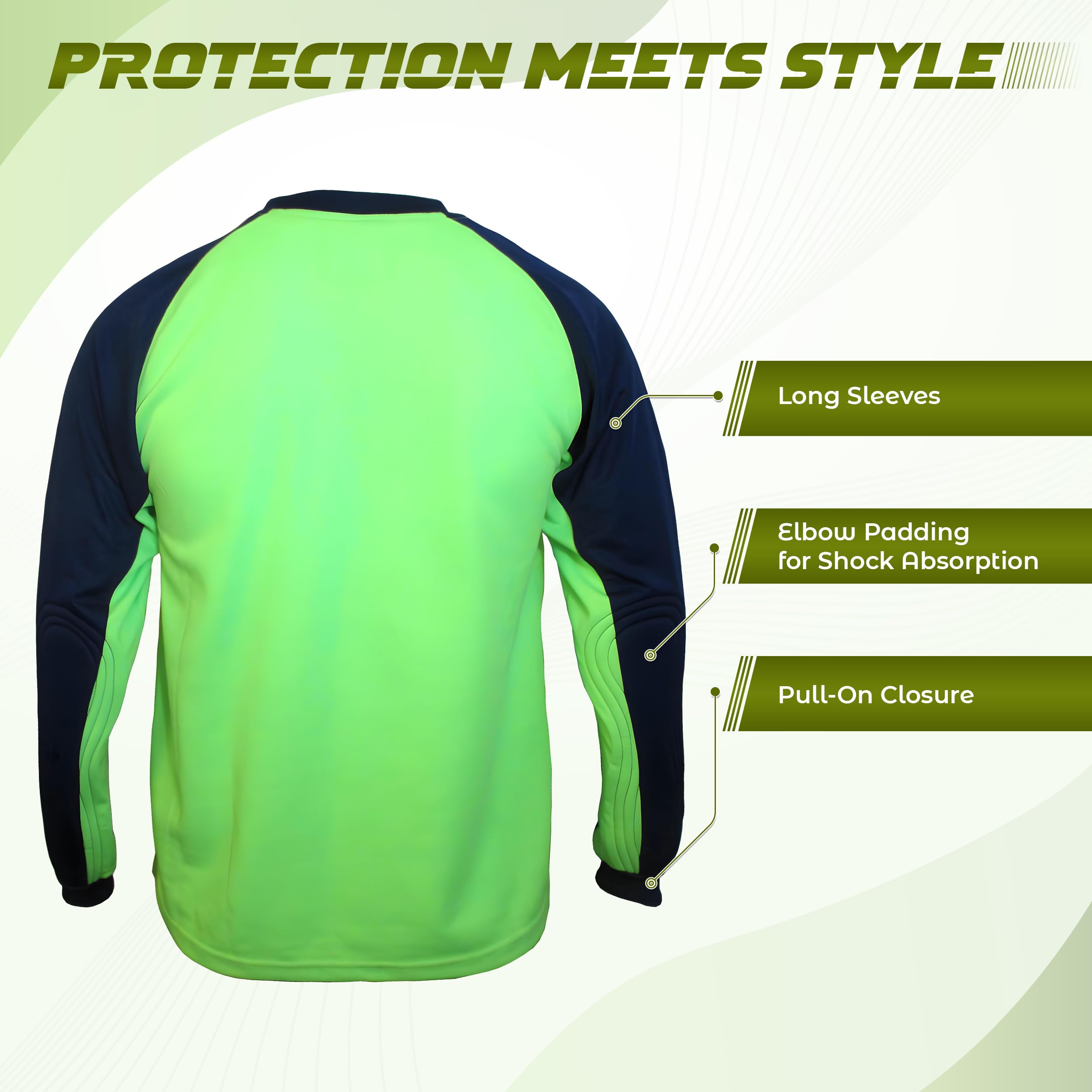 Vizari Adult Soccer Goalkeeper Jersey - Shock Absorbing Long Sleeve Goalie Shirt for Men & Women | Perfect for Training, Matches & Casual Wear