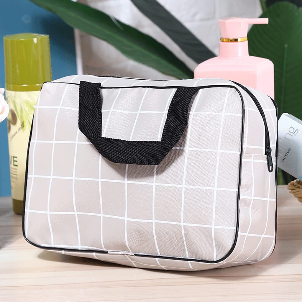 Large Capacity Waterproof Cosmetic Bag for Women - Travel Toiletry Organizer, Makeup Pouch, Handbag Essentials (Natural Color) | Perfect for Travel, Gym, and Daily Use