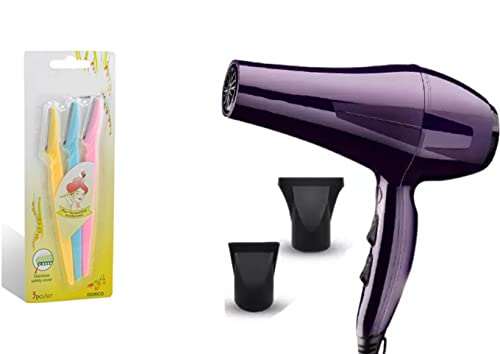 Professional Women's Face Razor & 5000W Salon Hair Dryer Set - Facial Hair Remover & Styling Tool for Smooth Skin & Perfect Blowout at Home or Salon