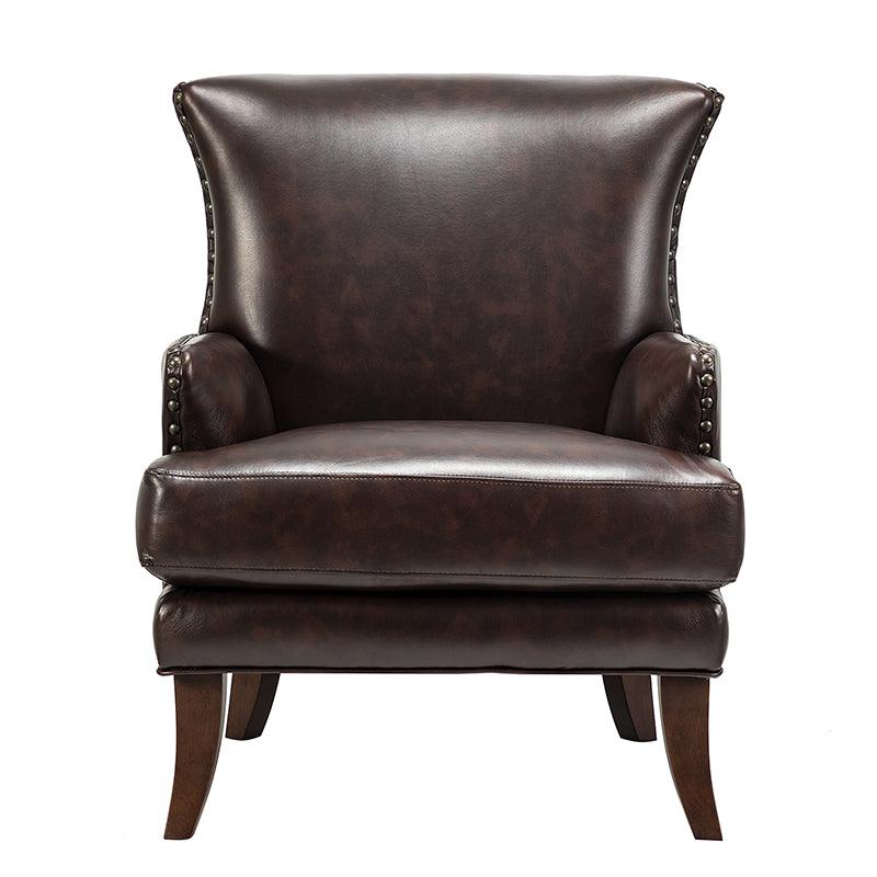 Brooklyn Vegan Leather Armchair - Modern Faux Leather Lounge Chair for Living Room, Office & Dorm - Comfortable Mid-Century Style Accent Chair
