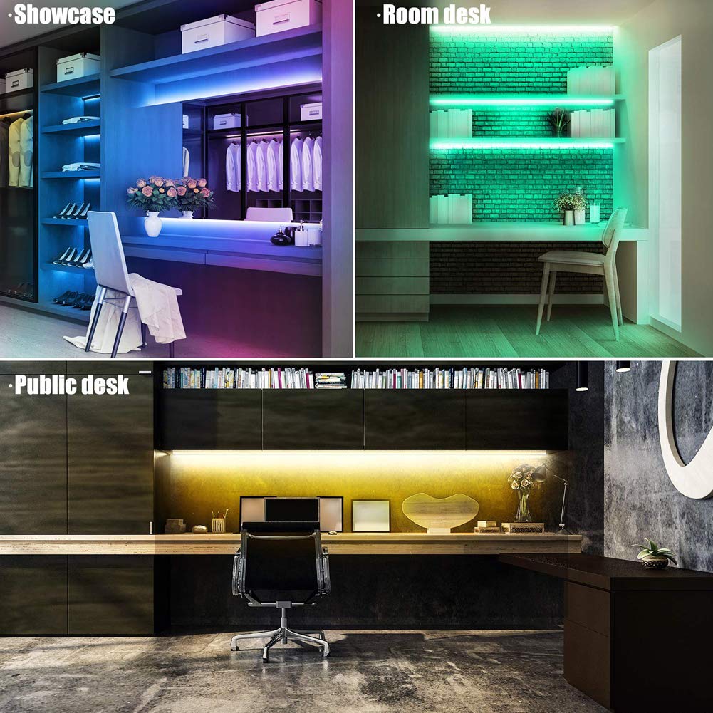 Dimmable RGB LED Under Cabinet Lighting - 24 Inch Multicolor Light Bar with Inline Control for Kitchen, Desk, Room, Cupboard, Hallway, Shelf & Closet | Perfect for Ambient, Task & Accent Lighting