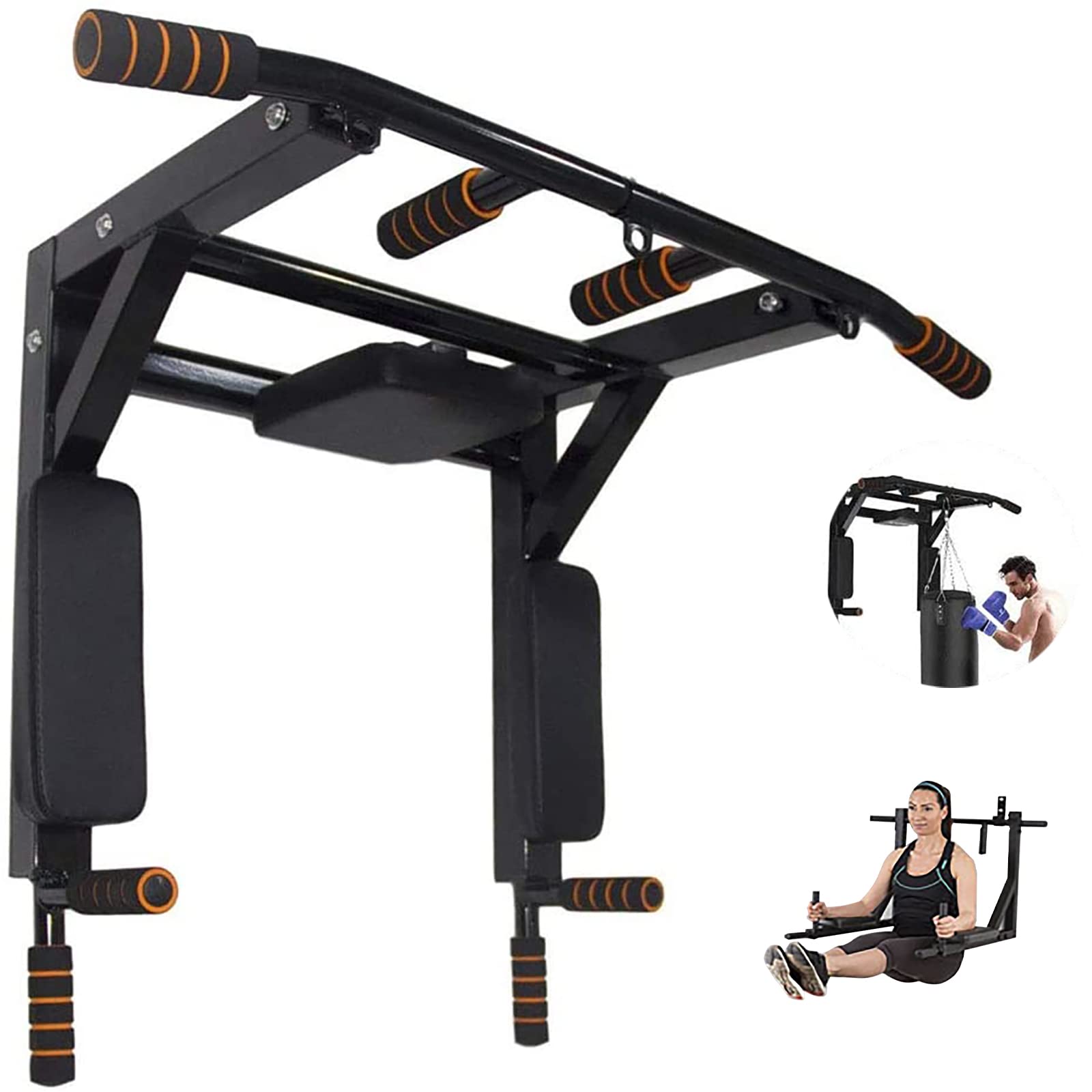 BDL Wall Mounted Pull Up Bar - Multifunctional Chin Up & Dip Station for Home Gym, Power Tower Set with 440 Lbs Weight Capacity - Perfect for Indoor Strength Training, Calisthenics & Bodyweight Workouts