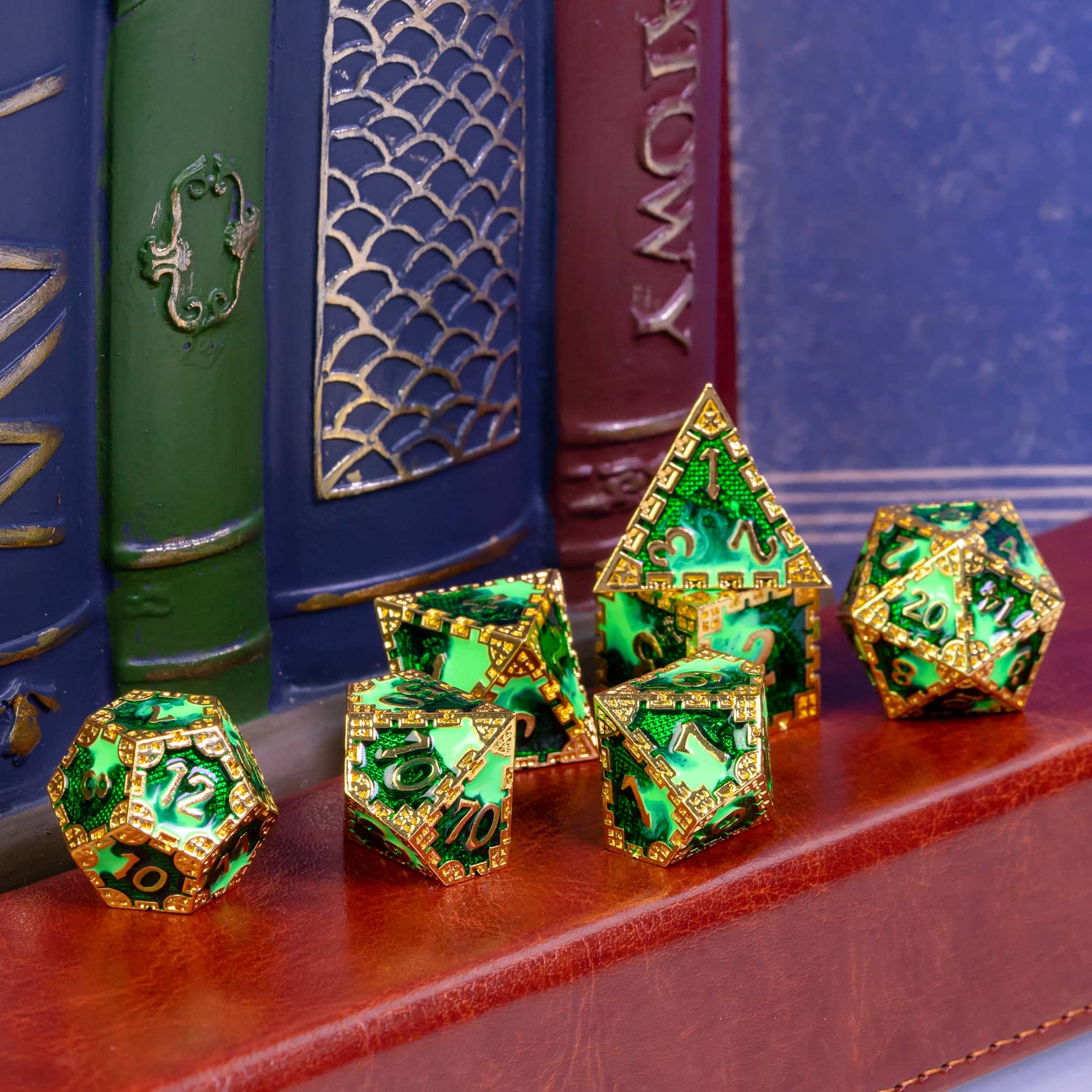 UDIXI 7PCS Metal D&D Dice Set - Polyhedral RPG Dice for Dungeons & Dragons, MTG, Tabletop Games (Mint Green) - Perfect for Role Playing, Collectors & Gift Giving