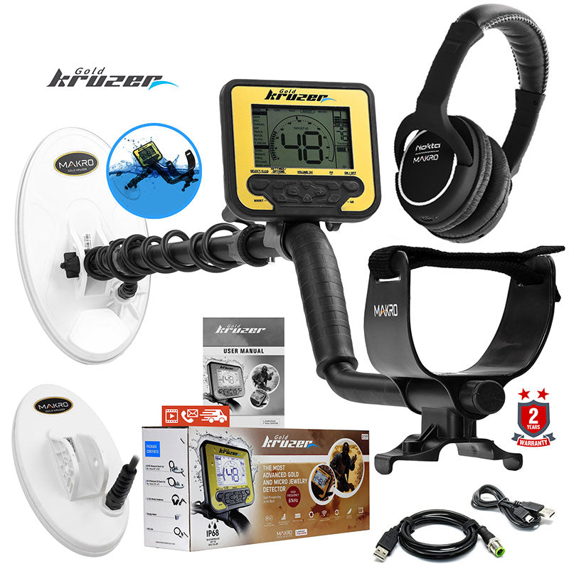 Nokta Gold Kruzer Metal Detector with 2 DD Search Coils & Wireless Headphones - Professional Gold Prospecting, Treasure Hunting & Beach Metal Detecting