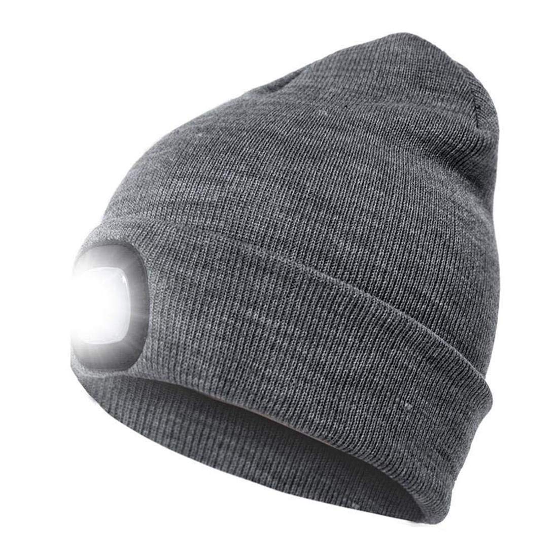 4 LED Light Beanie Cap - Hands Free Headlamp Hat with On/Off Switch for Men & Women - Perfect for Hunting, Camping, Hiking, Fishing, Night Running & Outdoor Activities