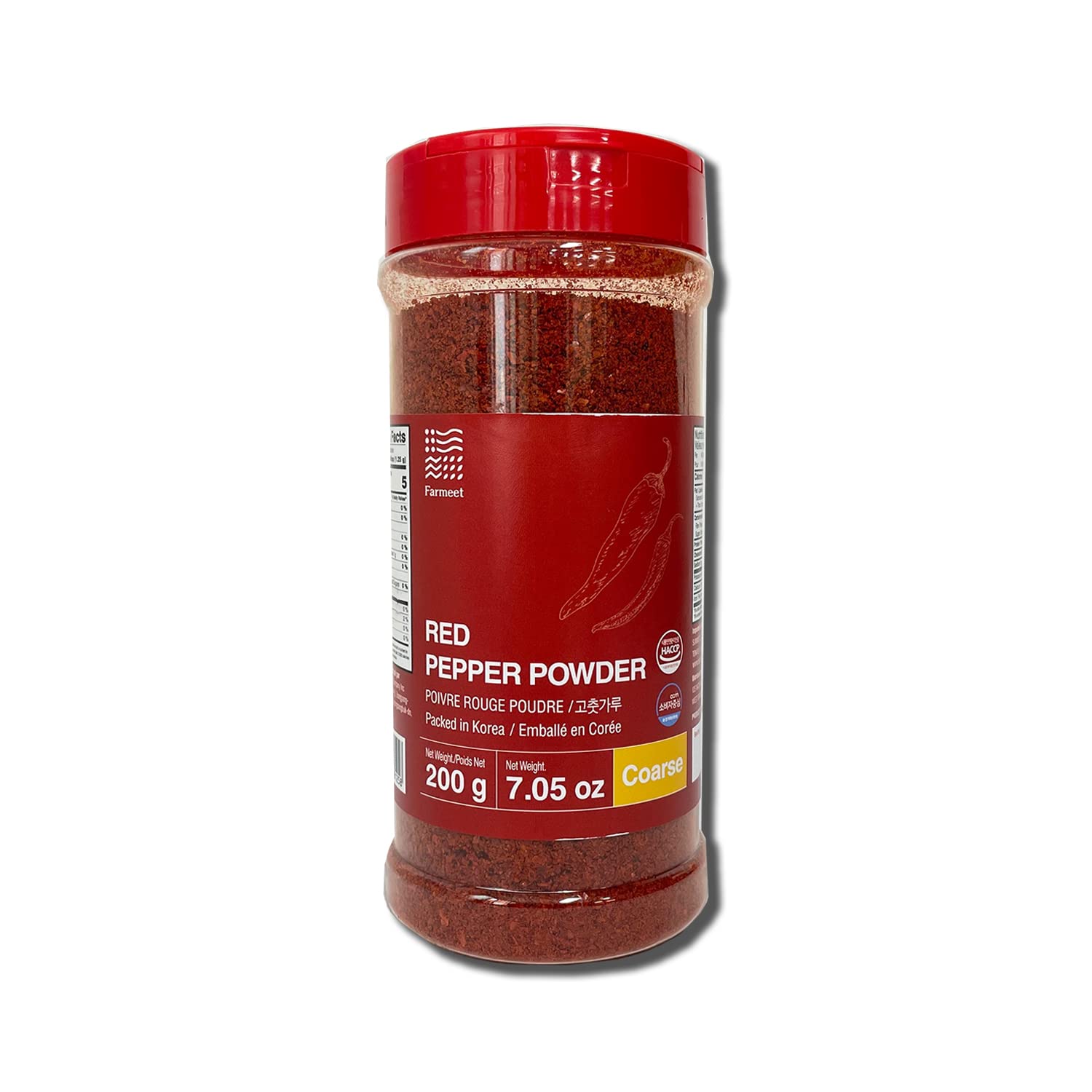 Premium Korean Gochugaru Red Pepper Powder 7oz - Farmeet Authentic Coarse Ground Chili Flakes for Kimchi & Asian Cooking | HACCP Certified, MSG-Free | Perfect for Bibimbap, Tteokbokki & Homemade Kimchi Recipes