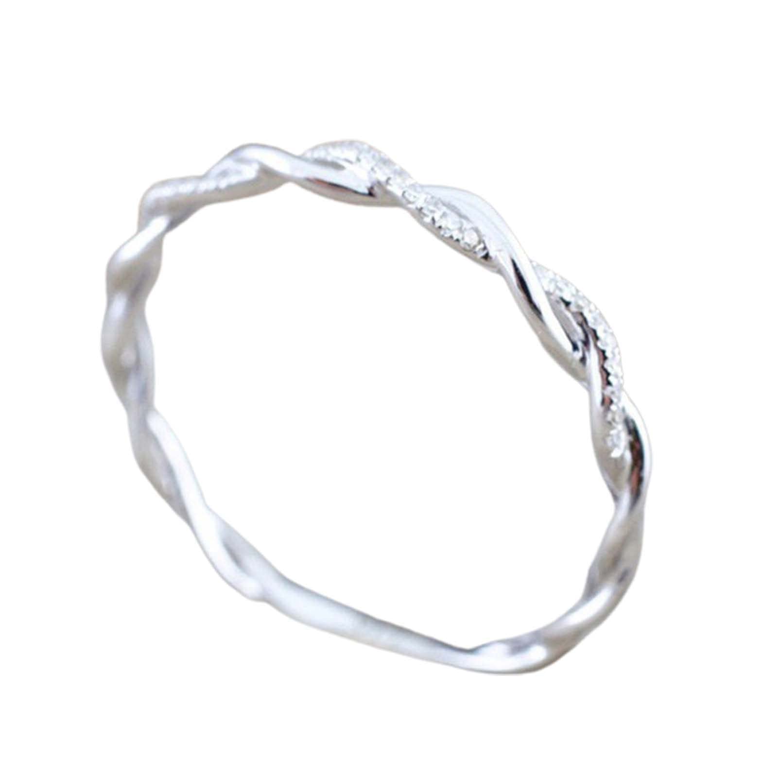 Stackable Couple Rings for Women & Men - Elegant Twisted Knuckle Rings with Rhinestones | Wedding, Anniversary & Romantic Gift | Perfect for Engagements, Date Nights & Special Occasions
