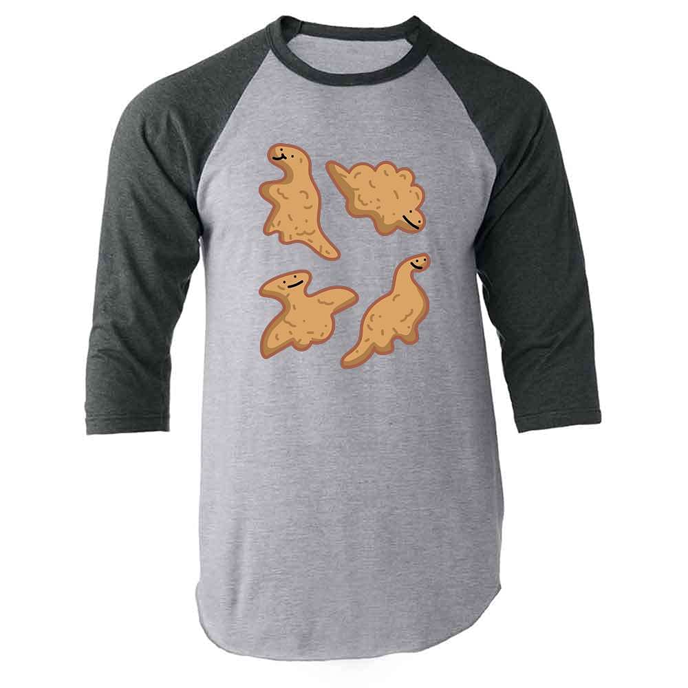 Funny Kawaii Dino Nuggets Graphic T-Shirt for Men - Cute Dinosaur Chicken Nugget Design Cotton Tee - Perfect for Casual Wear, Gamer Outfits & Anime Lovers
