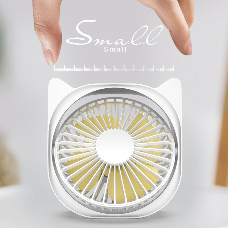 USB Desk Fan - Small, Quiet Personal Table Fan with 3 Speed Settings, Adjustable & Rotatable for Bedroom, Office, or Sleeping | Portable Mini Fan for Home, Travel & Workspace