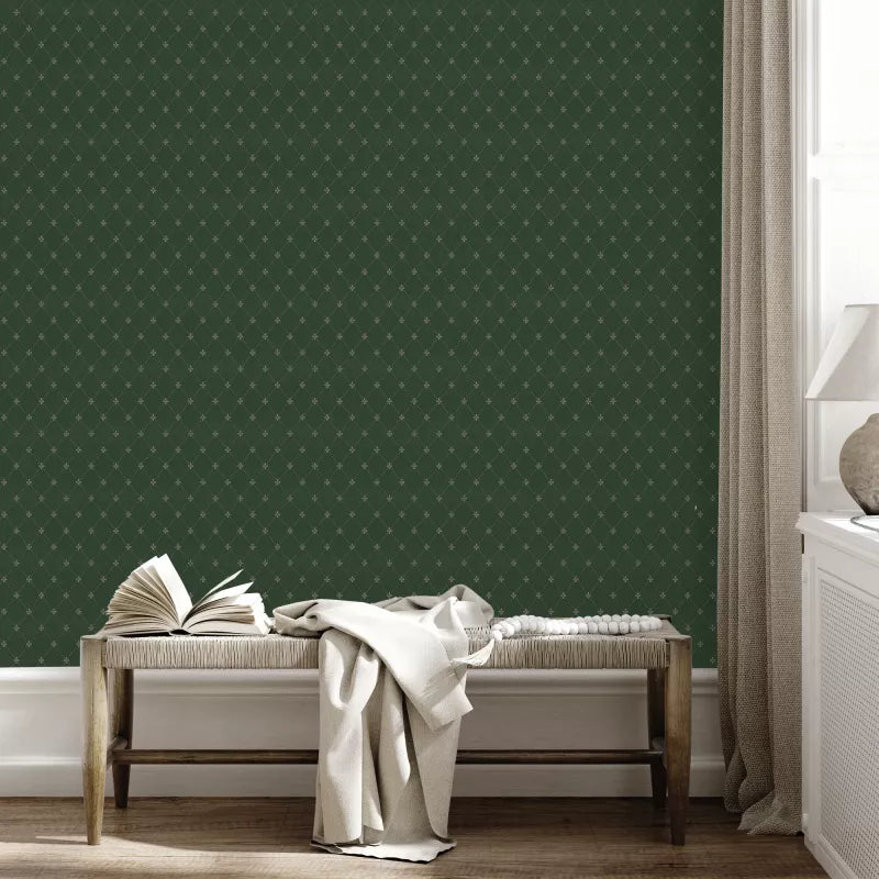 Lim & Handtryck Wallpaper Filipsborg Green/Gold - Premium Scandinavian Design for Living Room, Bedroom & Home Decor