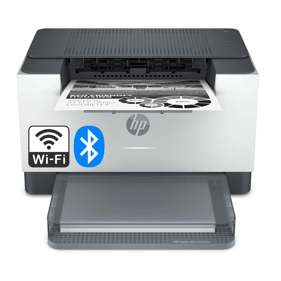 HP Laserjet M209dw Wireless Monochrome Laser Printer - Fast 29ppm Printing, Automatic 2-Sided Duplex, Dual Band WiFi - Ideal for Home Office & Small Business | Compact Black & White Printer (Renewed) | Perfect for Documents, Reports & Everyday Printing Needs