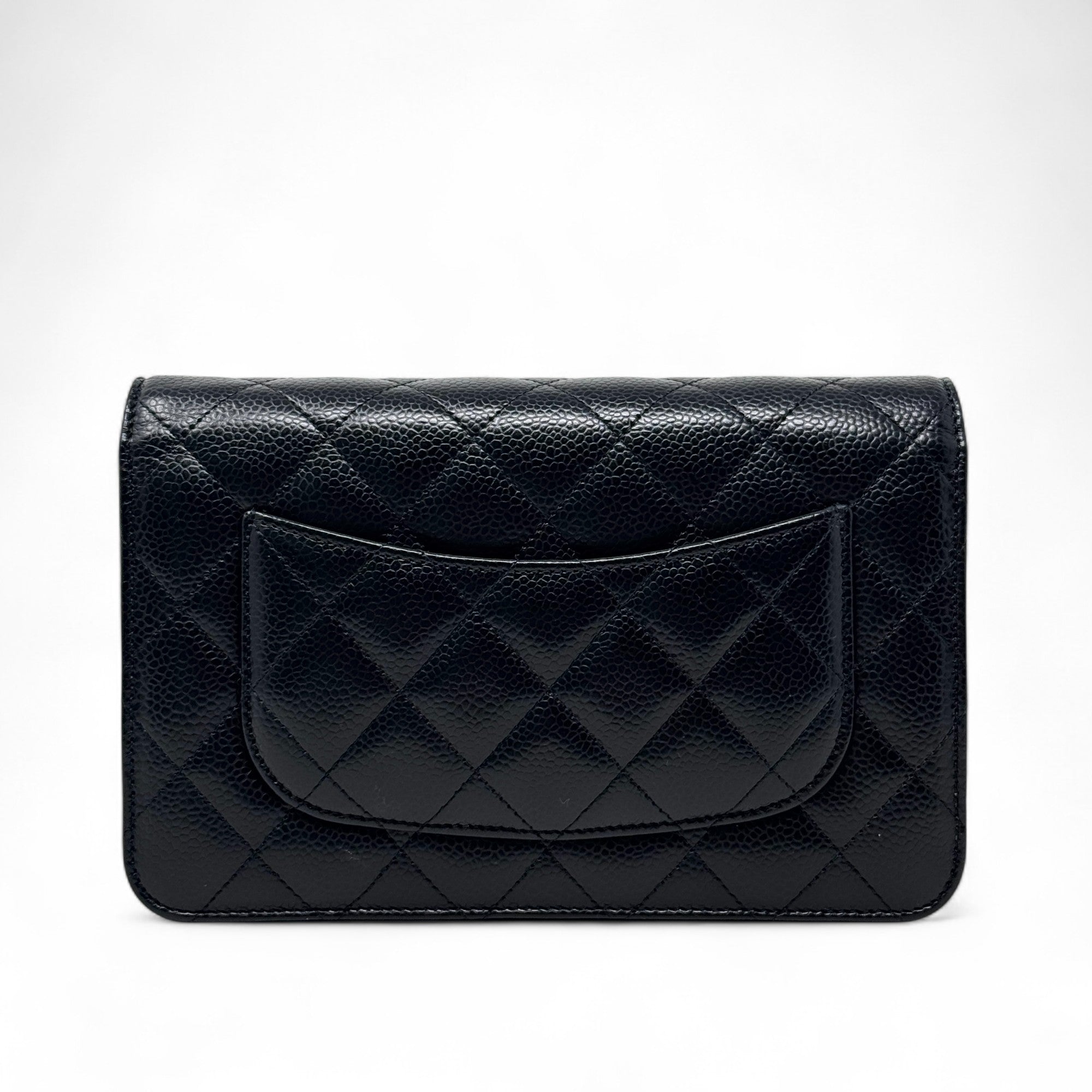 Chanel Black Quilted Caviar Leather Wallet On Chain Crossbody Bag - Perfect for Evening Out & Daily Use