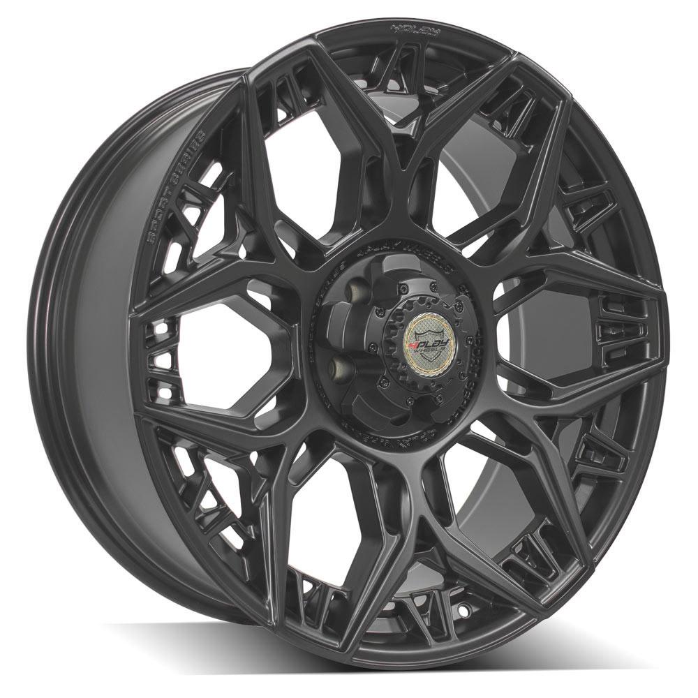 4Play Sport Series 4PS60 Satin Black Wheel 22x9.0 0 Offset 5x127/5x139.7mm 87.1mm Hub - Premium Alloy Rims for Trucks & SUVs - Perfect for Off-Roading & Street Performance