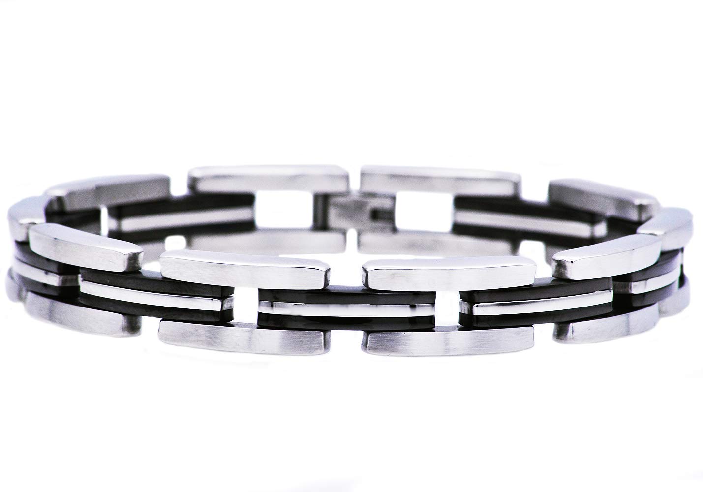 Blackjack Jewelry Stainless Steel Link Bracelet - Brushed & Polished Finish for Men & Women | Perfect for Casual Wear, Office & Special Occasions