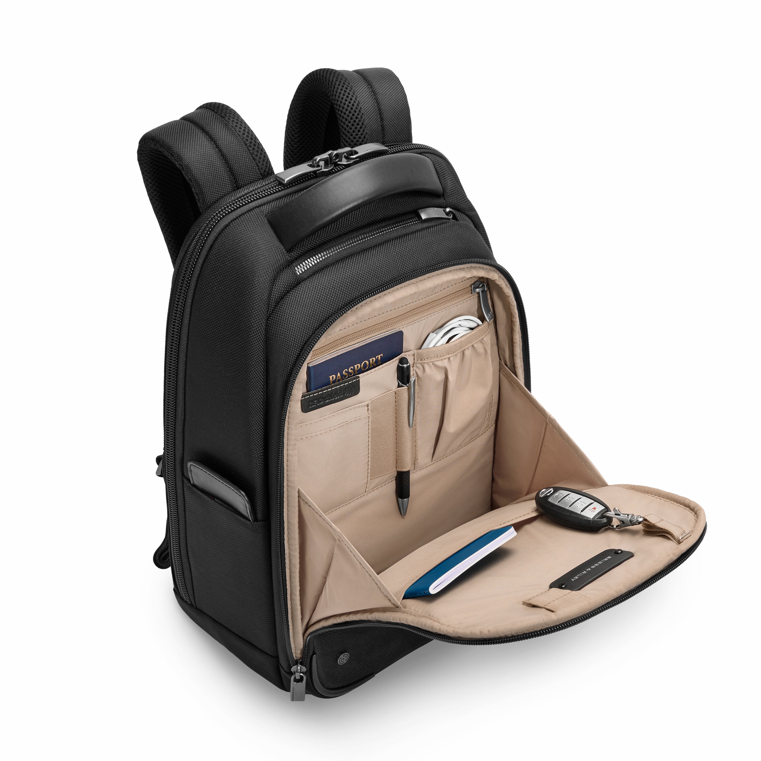 Briggs & Riley @work 2.0 Slim Backpack for Business Travel & Commuting - Durable Laptop Backpack with USB Charging Port, Water-Resistant, Perfect for Work & College