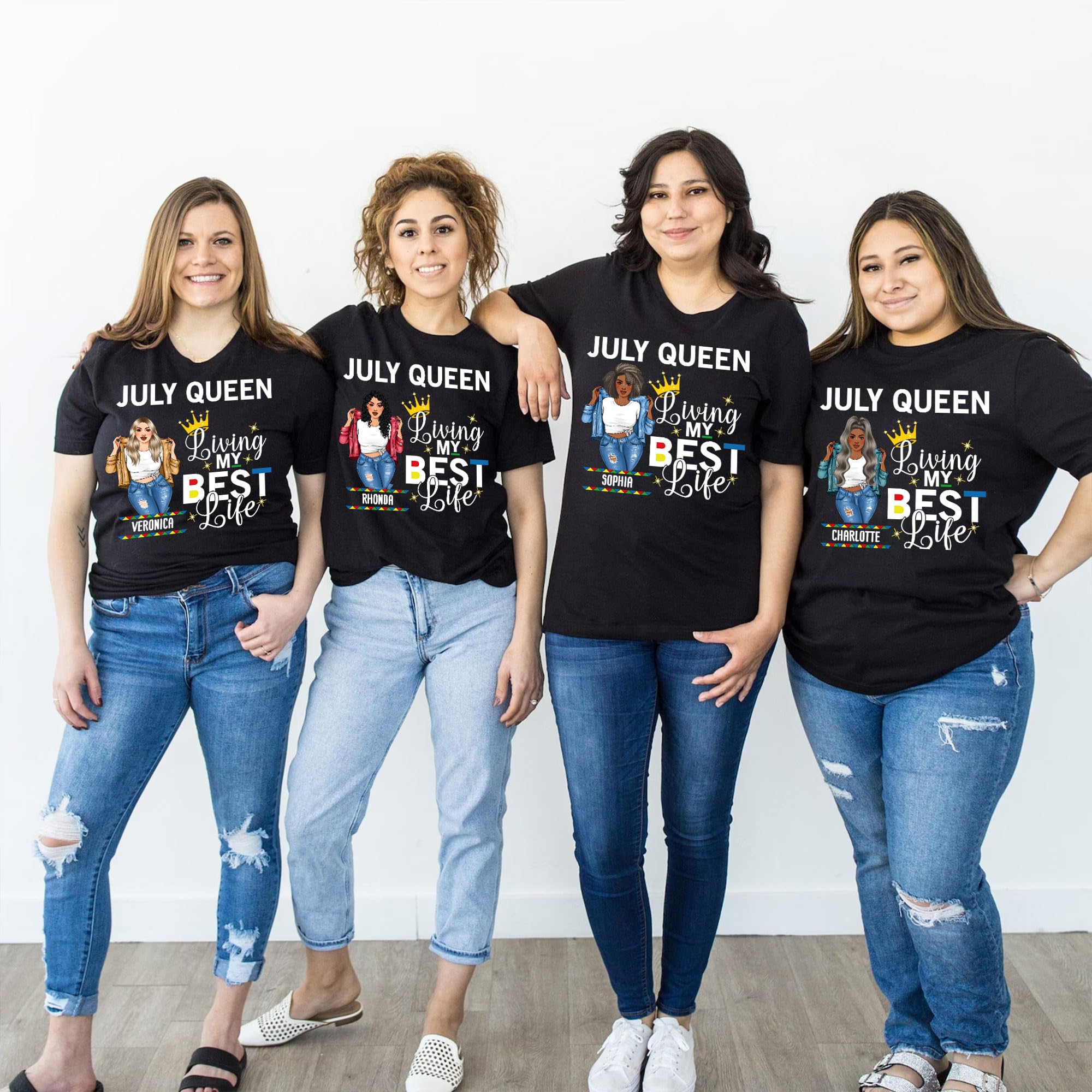 Personalized July Birthday Gifts for Women - Custom July Birthday T-Shirts, July Queen & Baby Shirts - Perfect for Birthday Parties, Summer Celebrations & Family Gatherings