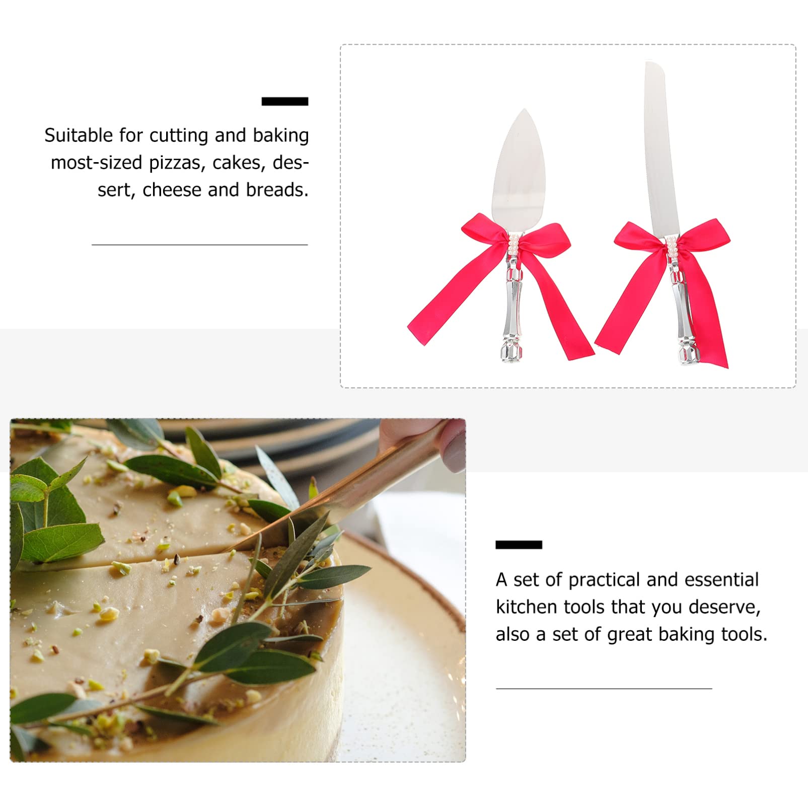 HEMOTON Stainless Steel Cake Spatula Set - Multi-Purpose Kitchen Tool for Cake, Lasagna, Pizza & Pie Cutting - Portable Wedding & Party Serving Utensil