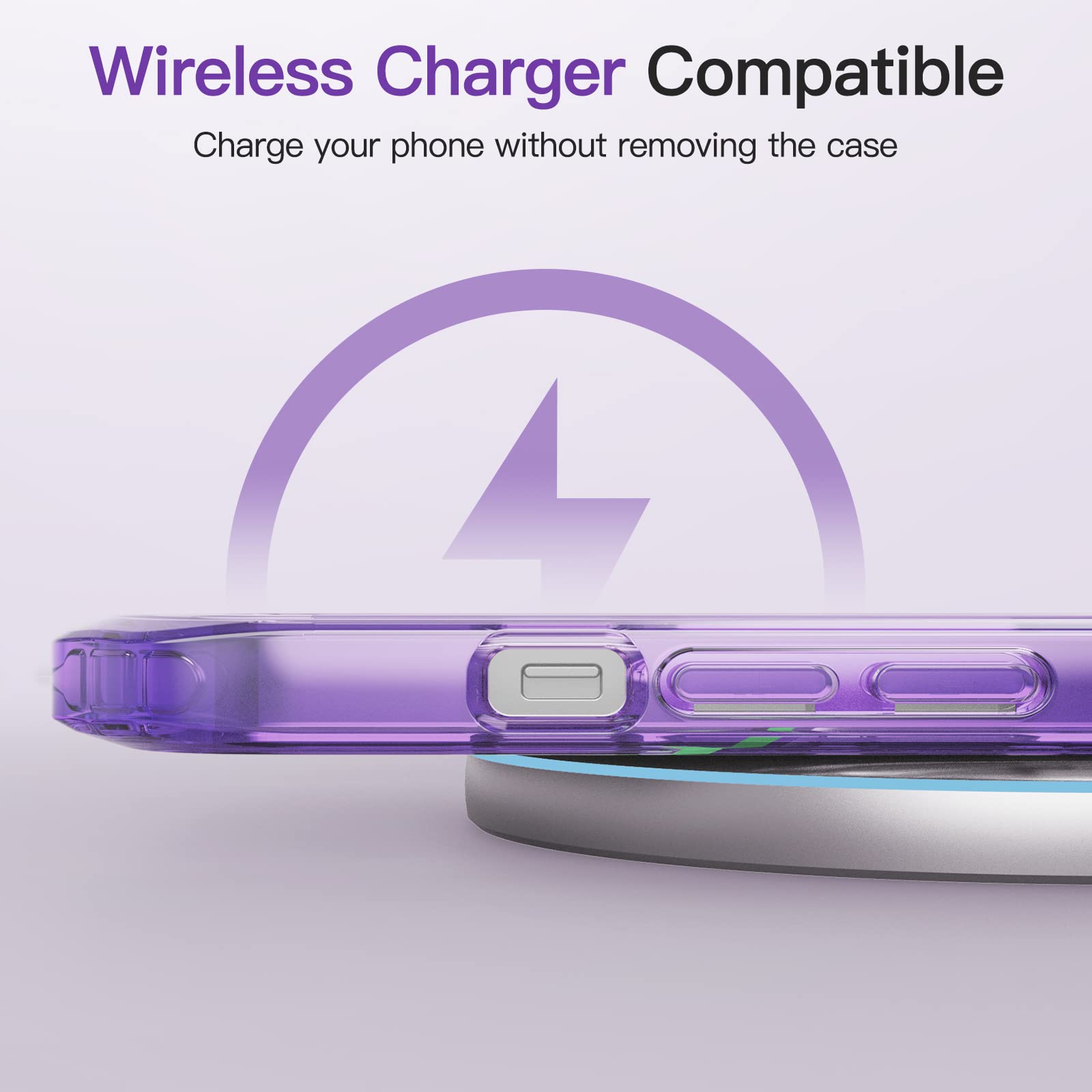 JETech iPhone 12 Pro Max Case 6.7 Inch with 2-Pack Tempered Glass Screen Protector - 360° Shockproof Bumper Cover, Clear Back Protective Phone Case (Purple) | Perfect for Outdoor Activities, Work & Daily Use