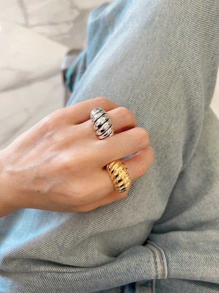 18K Gold Vermeil Classic Croissant Statement Ring - Elegant Jewelry for Women, Perfect for Parties, Weddings & Everyday Wear