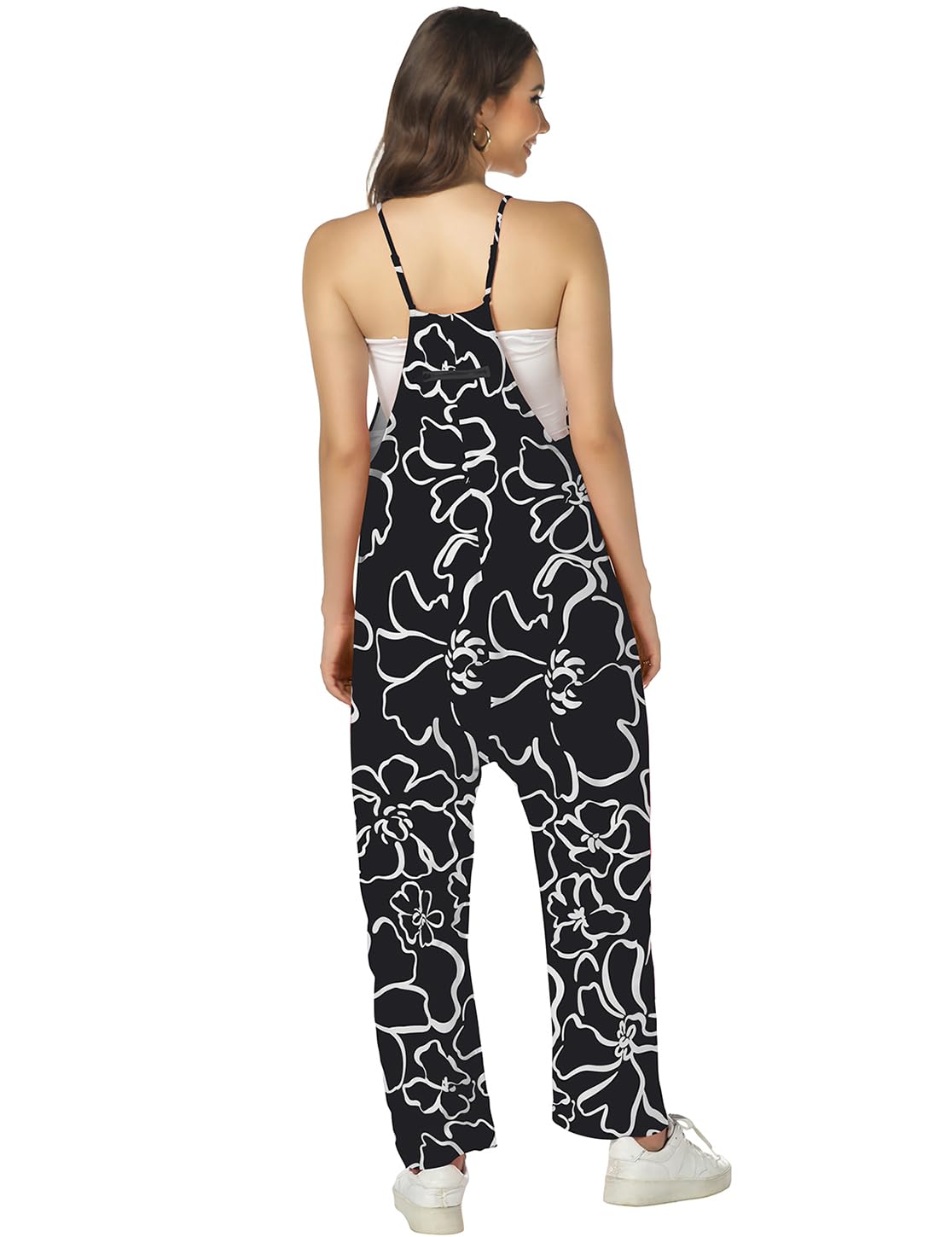 ROYLAMP Women's Summer Jumpsuit - Loose Fit Spaghetti Strap Romper with Pockets | Casual Sleeveless Overalls for Beach, Vacation & Everyday Wear