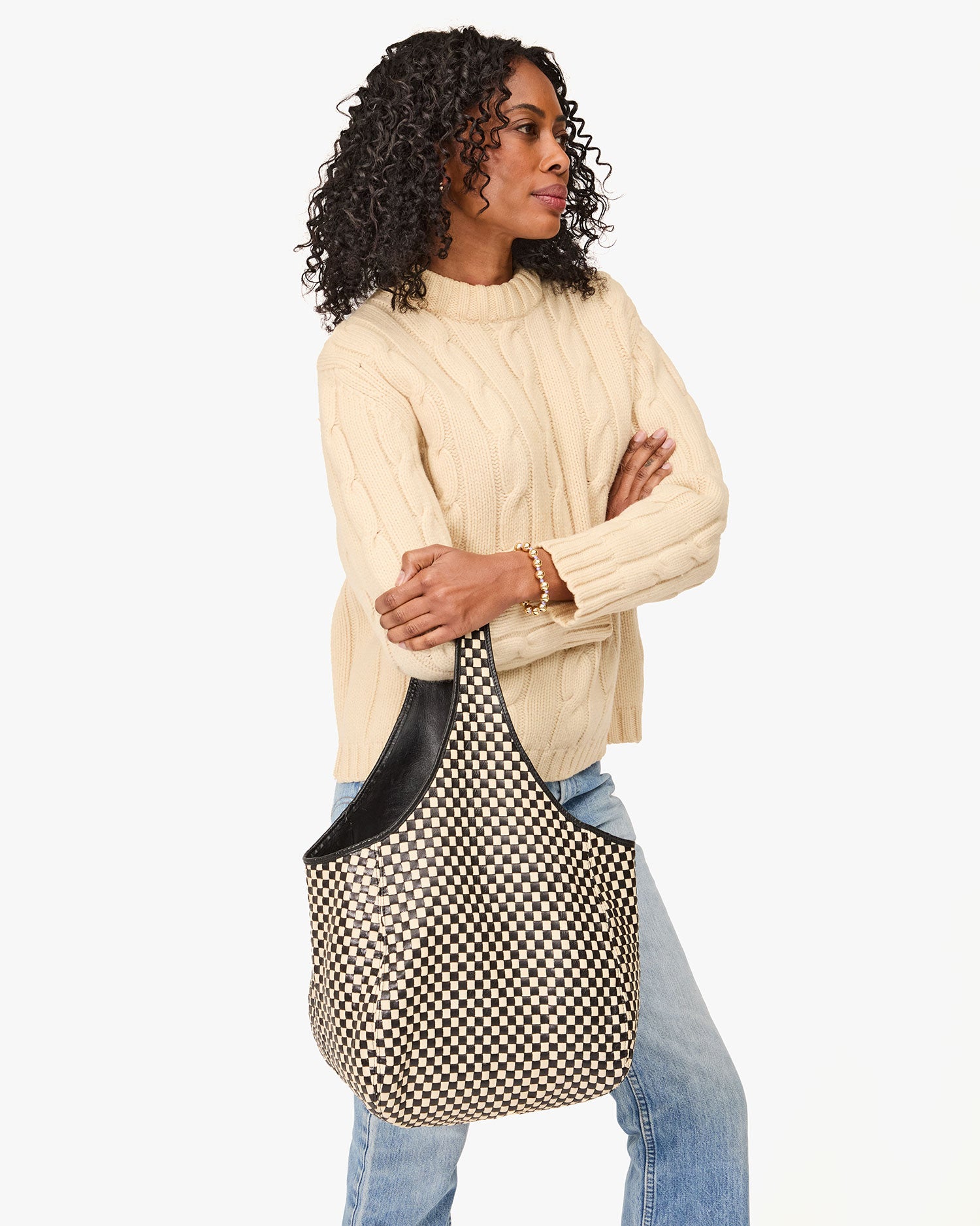 Bando Black Cream Woven Checker Scarf - Stylish Plaid Fashion Accessory for Women & Men - Perfect for Fall, Winter & Holiday Outfits