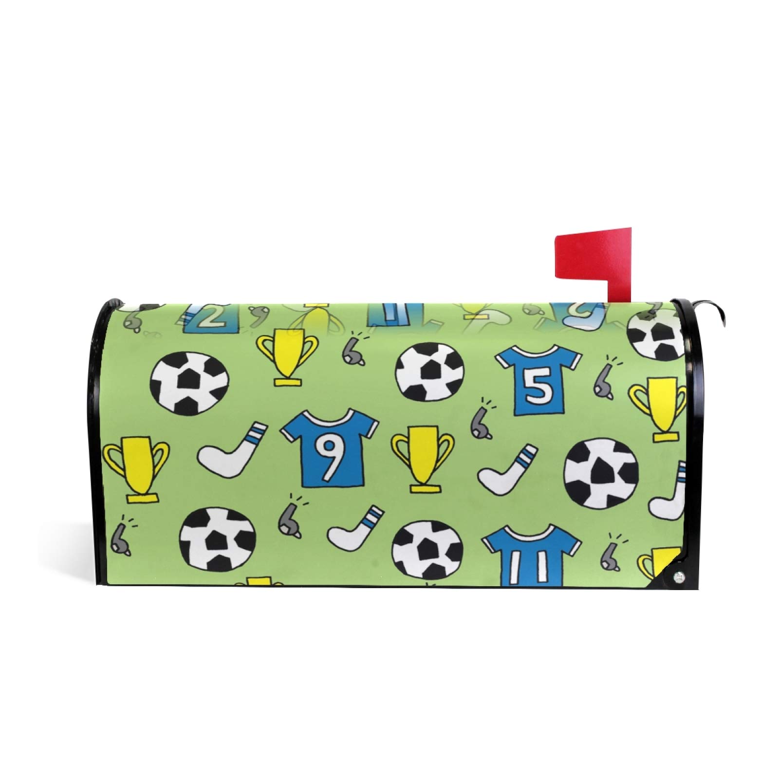 LOVIVI Oversized 25.5 x 18 Inch Football Themed Magnetic Mailbox Cover - Weatherproof Outdoor Decor for Garden, Yard, and Home - Perfect for Sports Fans and Seasonal Display