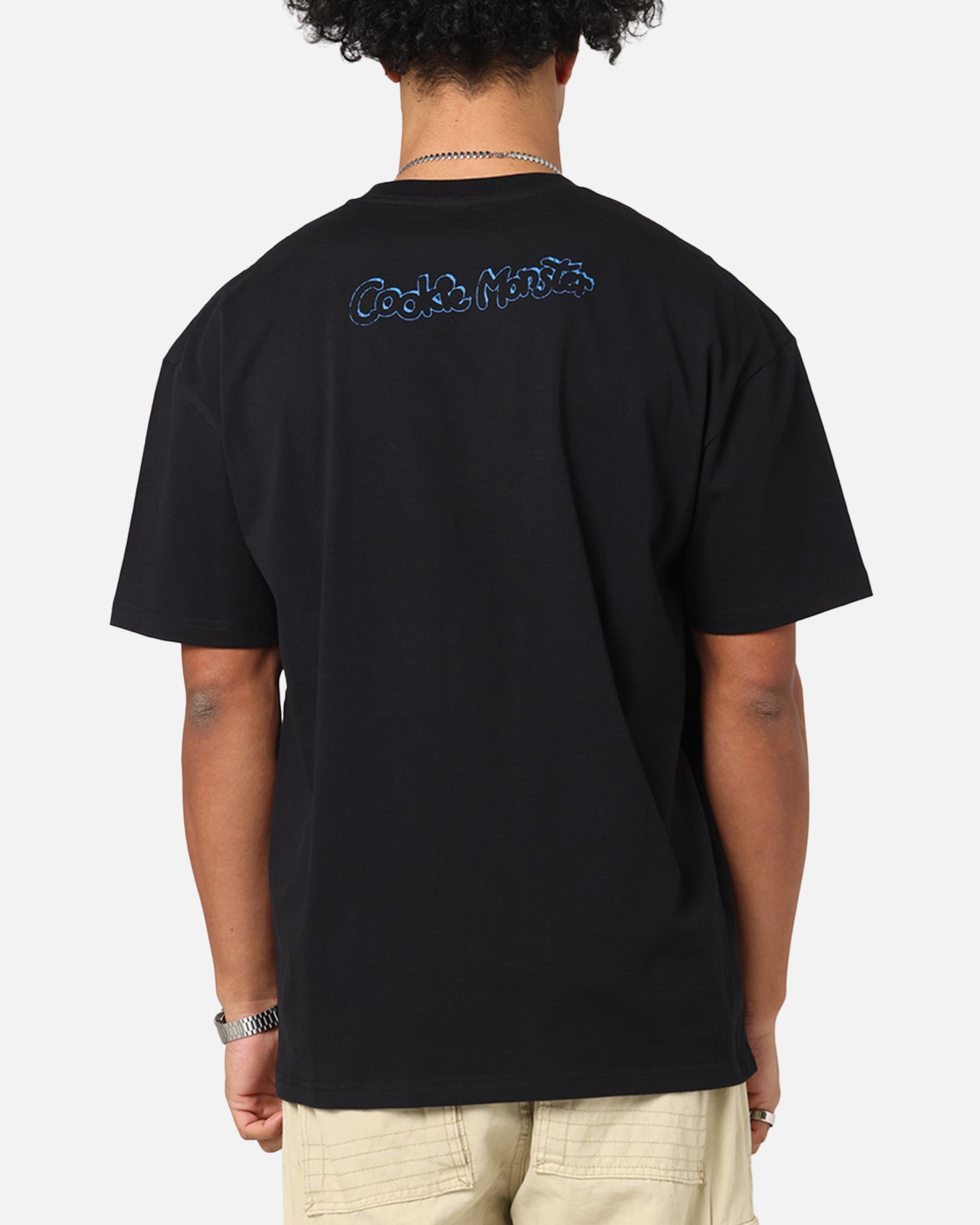 American Thrift X Sesame Street Cookie Monster Graphic Heavy Cotton T-Shirt Black | Casual Wear & Street Fashion