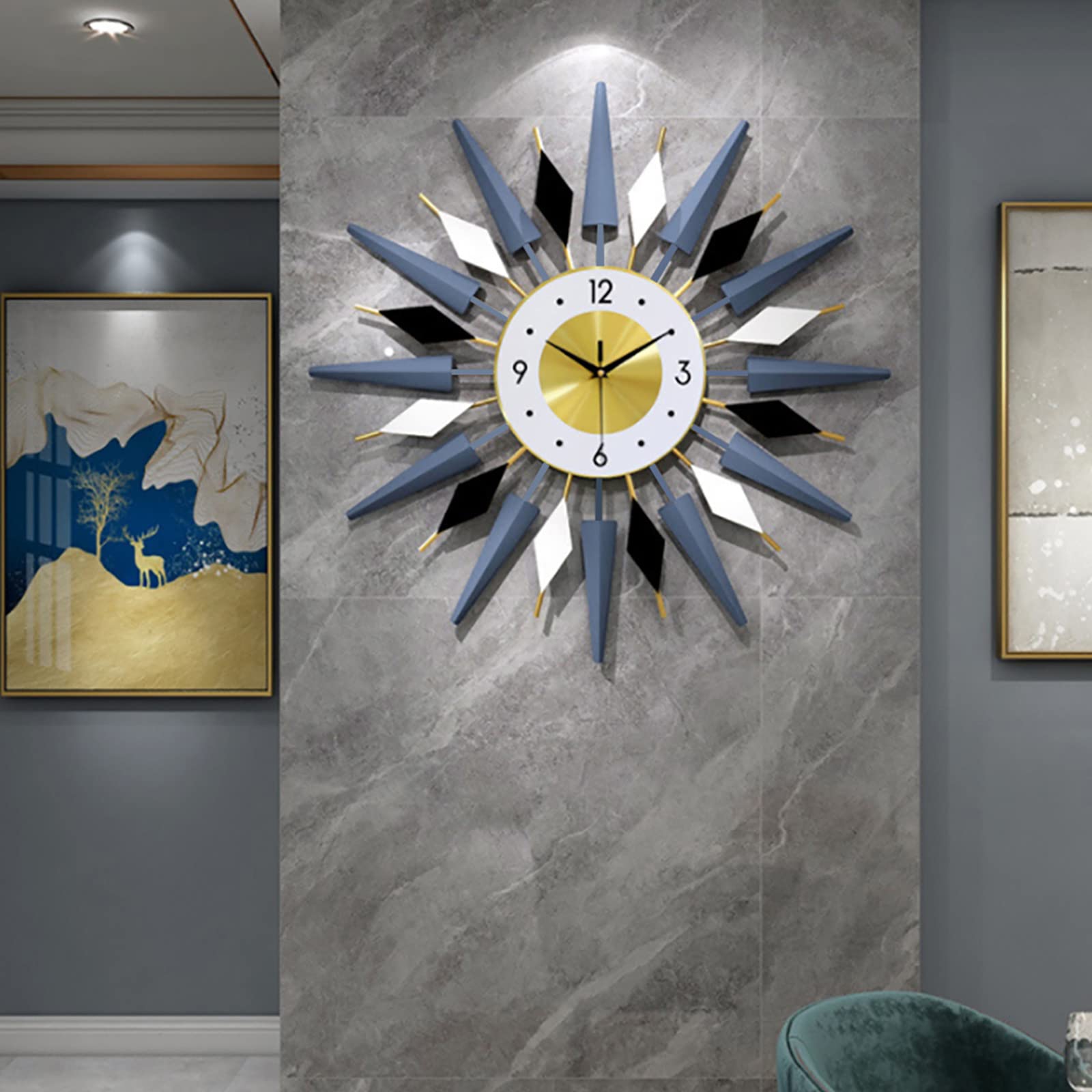 Gdrasuya10 Large Metal Wall Clock - European Style Silent Non-Ticking Decorative Clock for Living Room, Bedroom & Office Decor | Perfect for Home, Office and Gift Giving