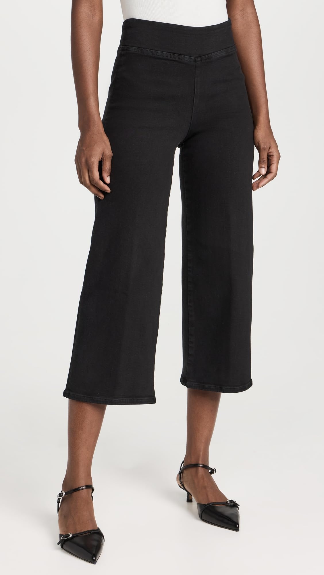 FRAME Women's Jetset Wide Leg Crop Jeans - High Waist Distressed Denim Pants for Casual Outfits & Street Style