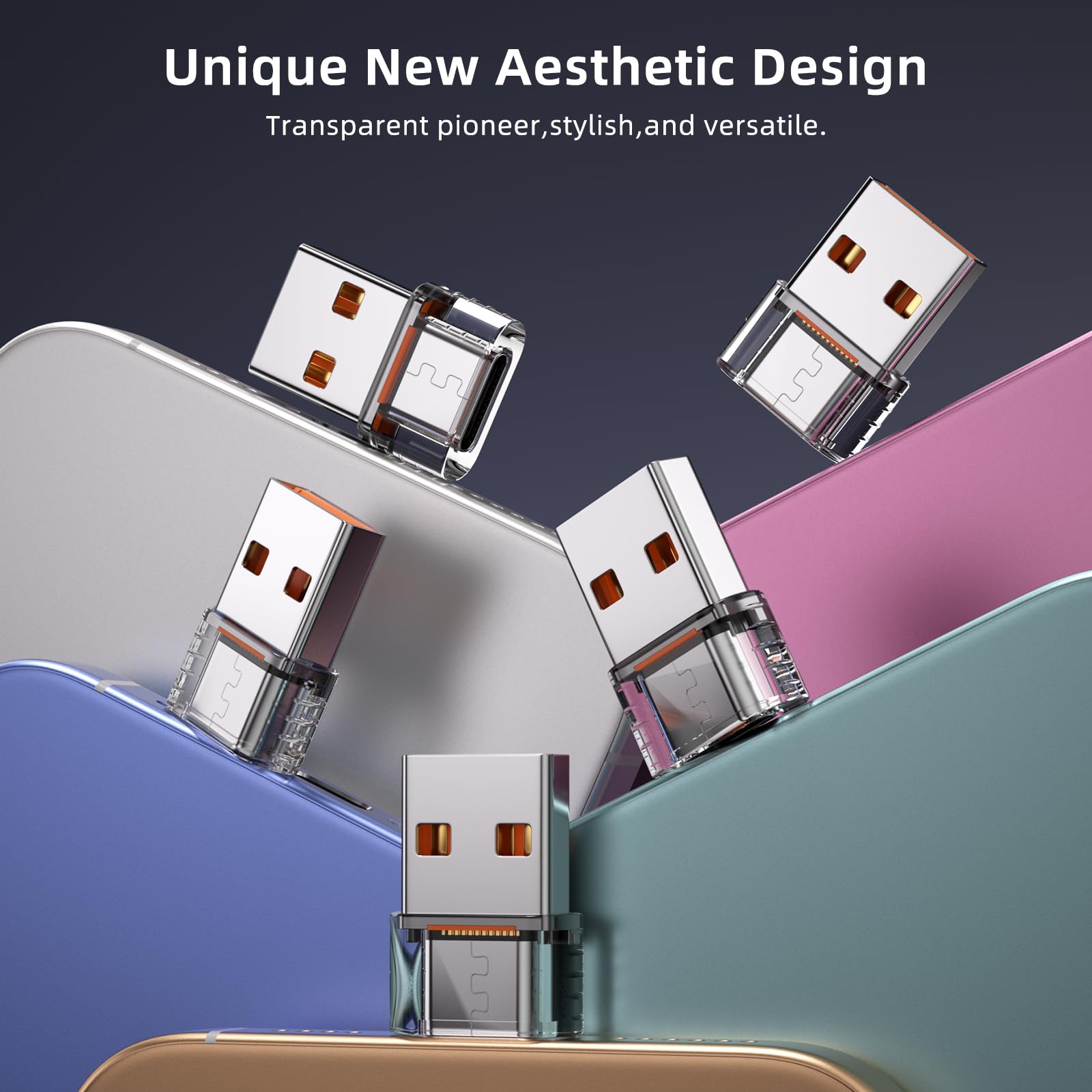 5-Pack USB C to USB Adapter - USB-C Female to USB A Male OTG Converter Compatible with iPhone 16/15/14/13 Pro Max, Apple Watch Ultra, AirPods, iPad, Samsung Galaxy S24 - Fast Charging & Data Transfer for Home, Car & Travel