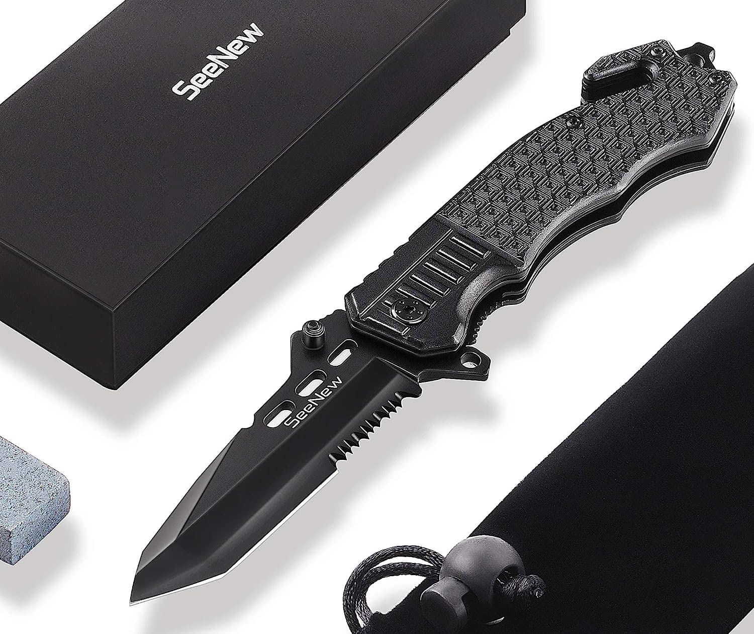 Best Folding Pocket Knife for Outdoor Survival - Stainless Steel Blade & Aluminum Handle | Compact One-Hand Operation | Ideal for Work, Hiking, Camping, Bushcraft & Everyday Carry (EDC)