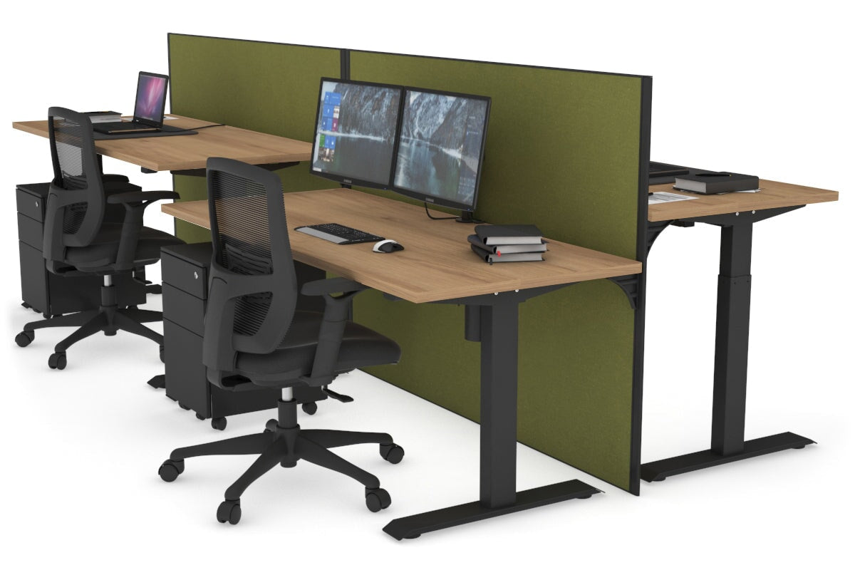Just Right Height Adjustable 4-Person Workbench [1400L x 700W] - Heavy Duty Industrial Workstation for Factory, Warehouse & Workshop Use