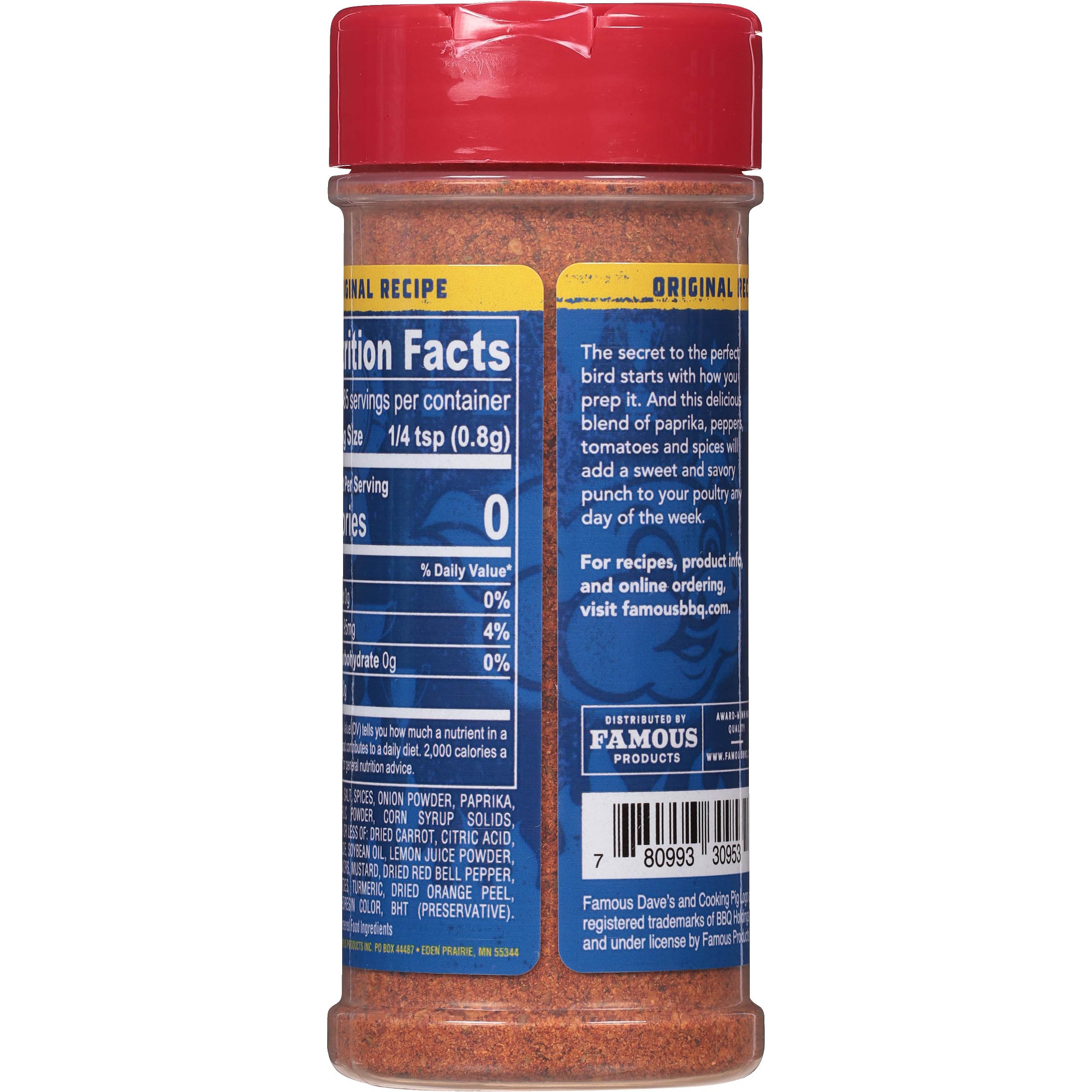 Famous Dave's Chicken Rub Seasoning - 14 Pack (73.5 oz) | Premium BBQ Spice Blend for Grilling, Roasting & Smoking | Perfect for Chicken, Pork & Ribs